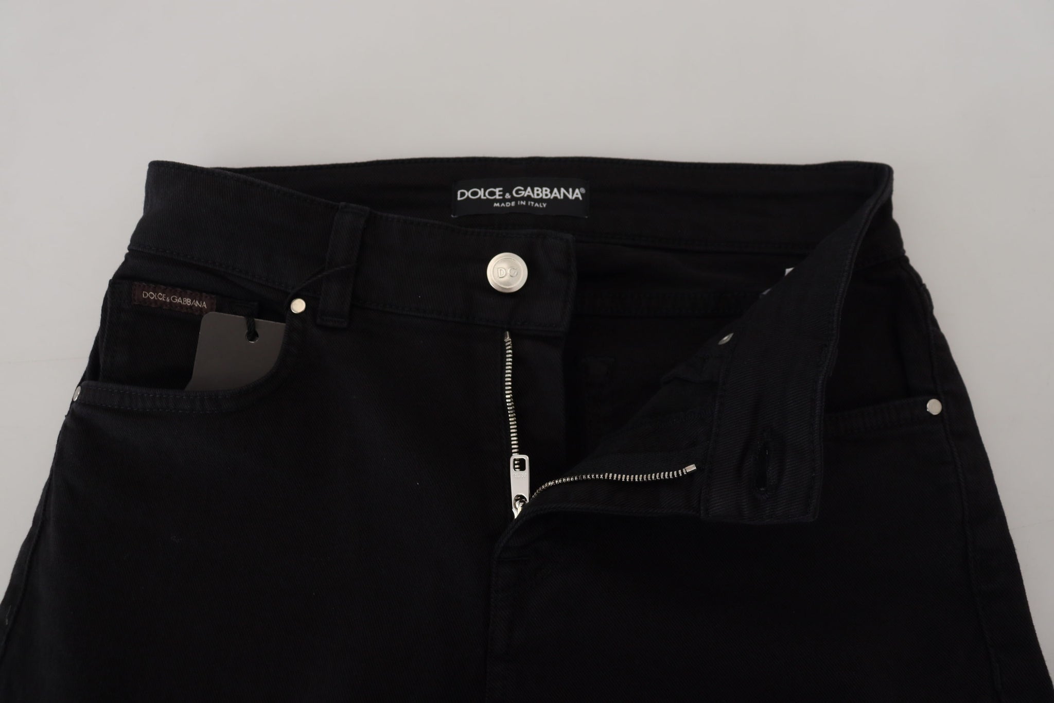 Black Cotton Skinny Mid Waist Denim Jeans