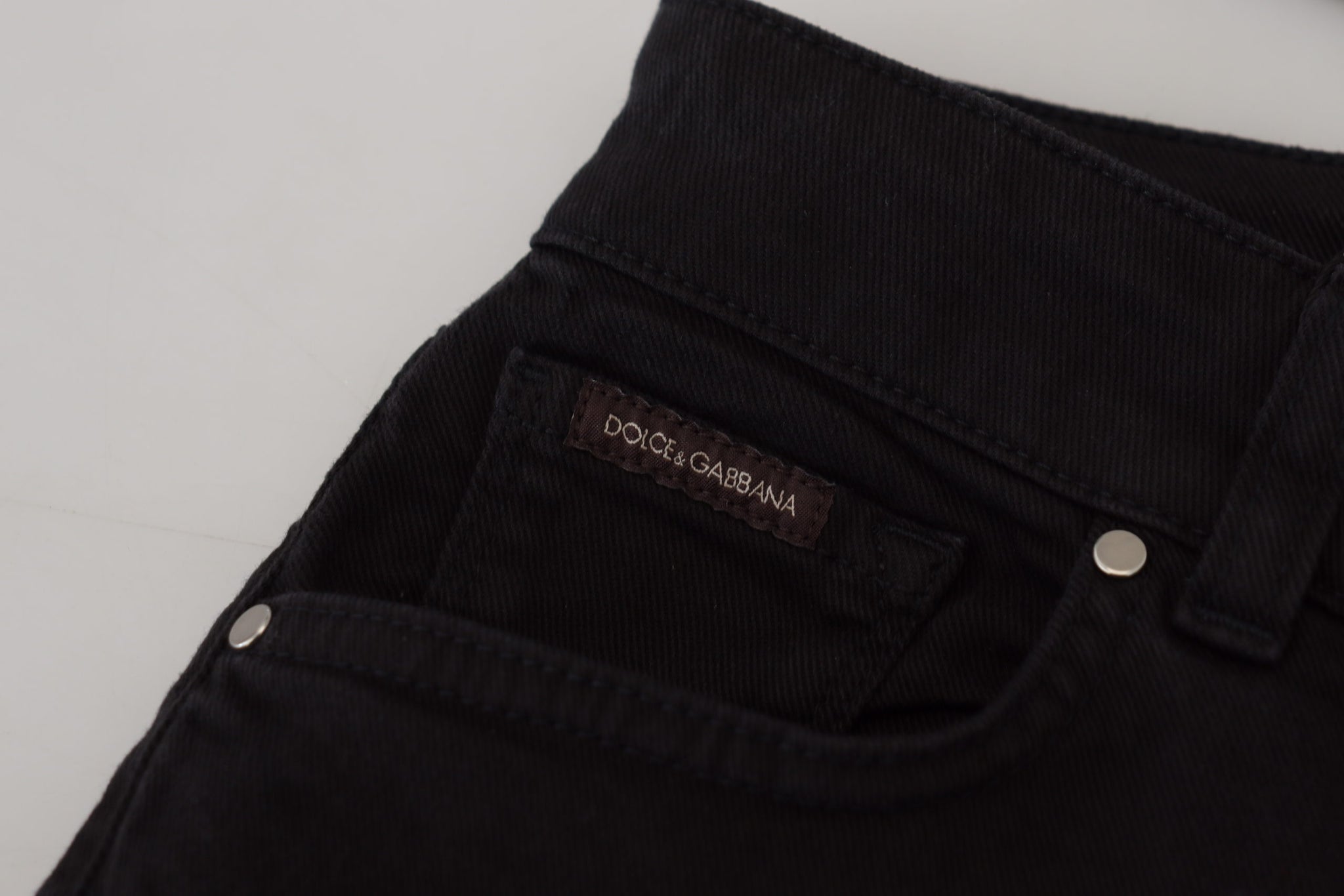 Black Cotton Skinny Mid Waist Denim Jeans