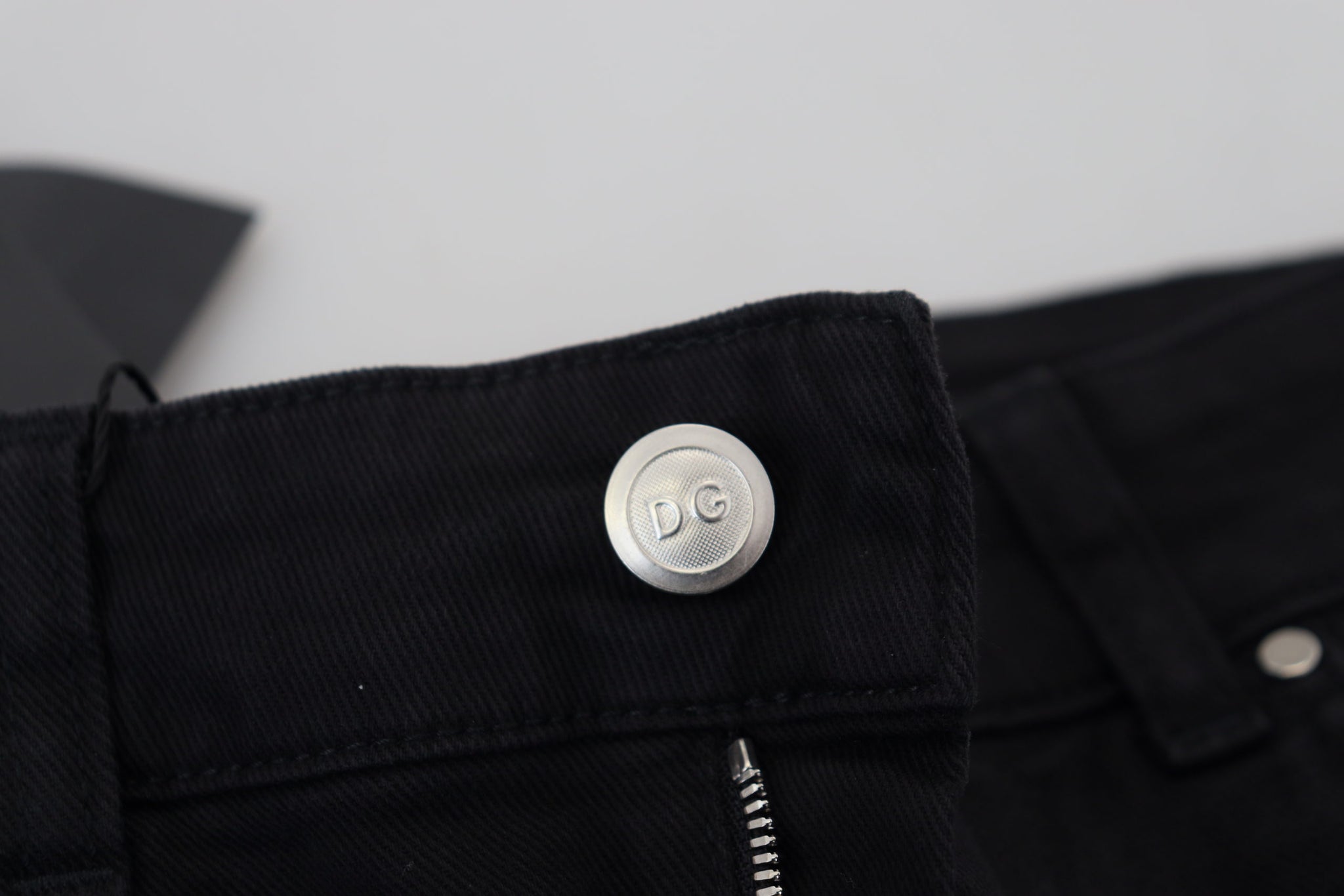 Black Cotton Skinny Mid Waist Denim Jeans