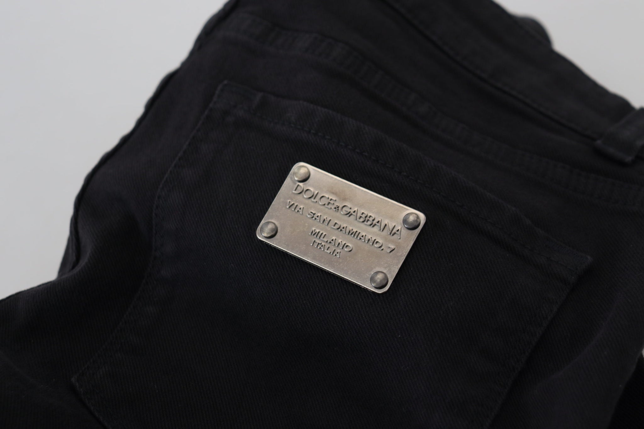 Black Cotton Skinny Mid Waist Denim Jeans