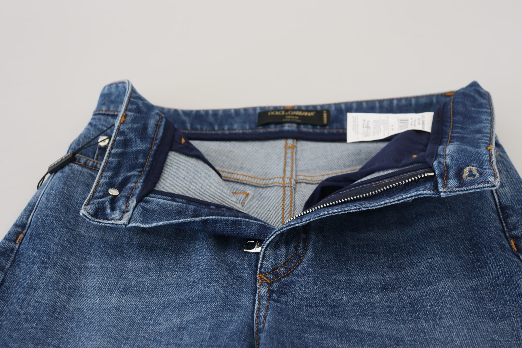 Blue Cotton Skinny High Waist Denim Jeans