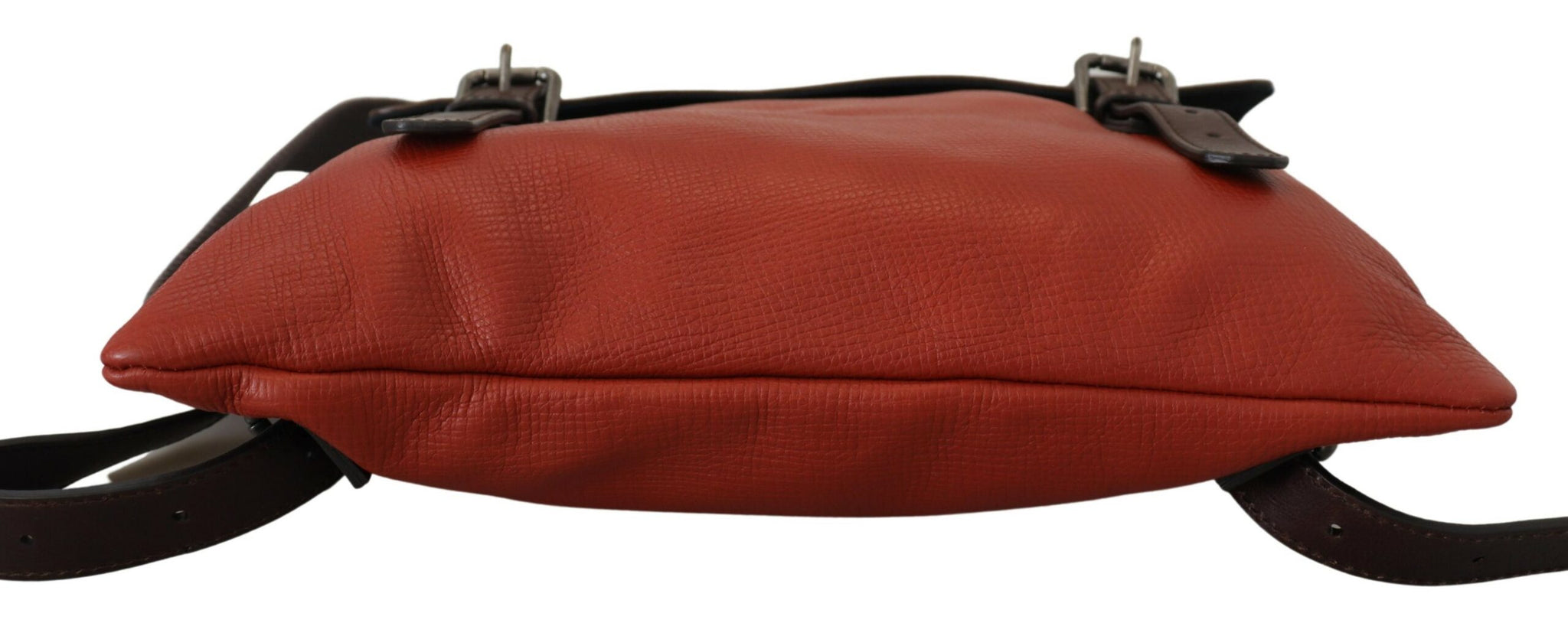 Dolce & Gabbana Orange Leather Logo Plaque Men Backpack Bag