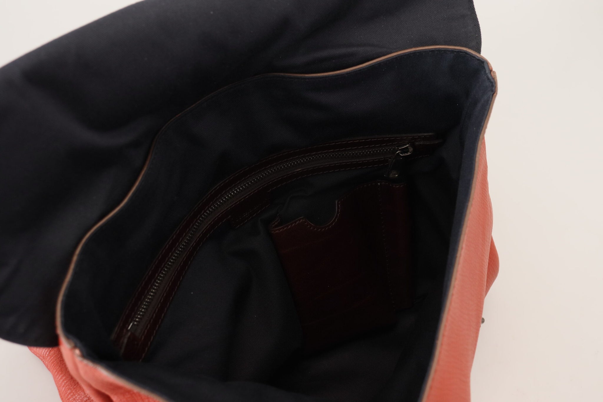 Dolce & Gabbana Orange Leather Logo Plaque Men Backpack Bag