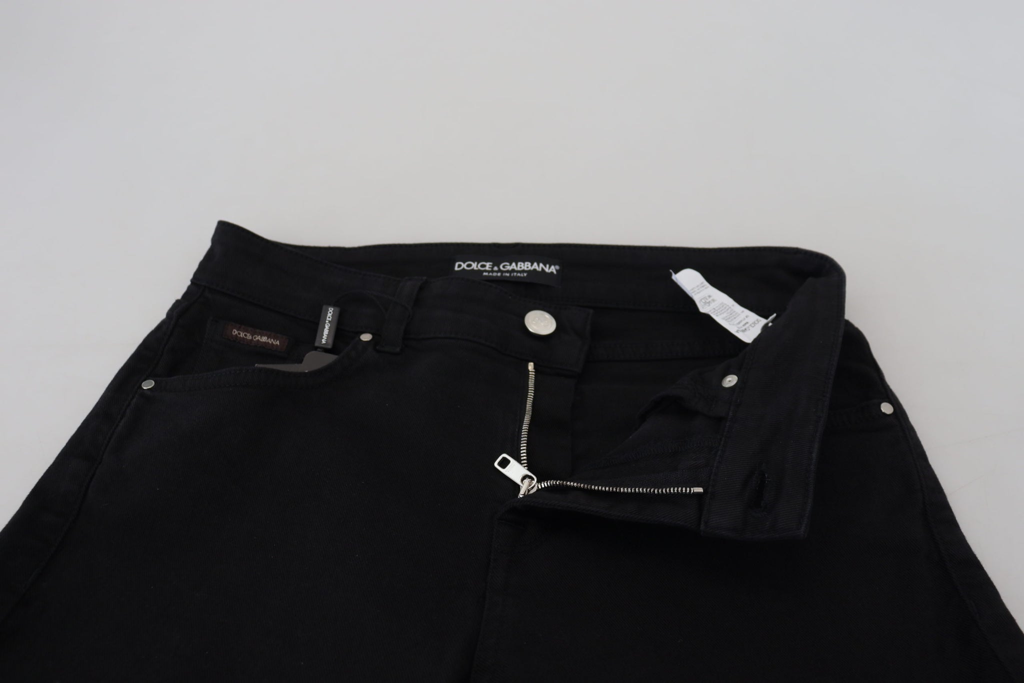 Black Cotton Skinny Mid Waist Denim Jeans