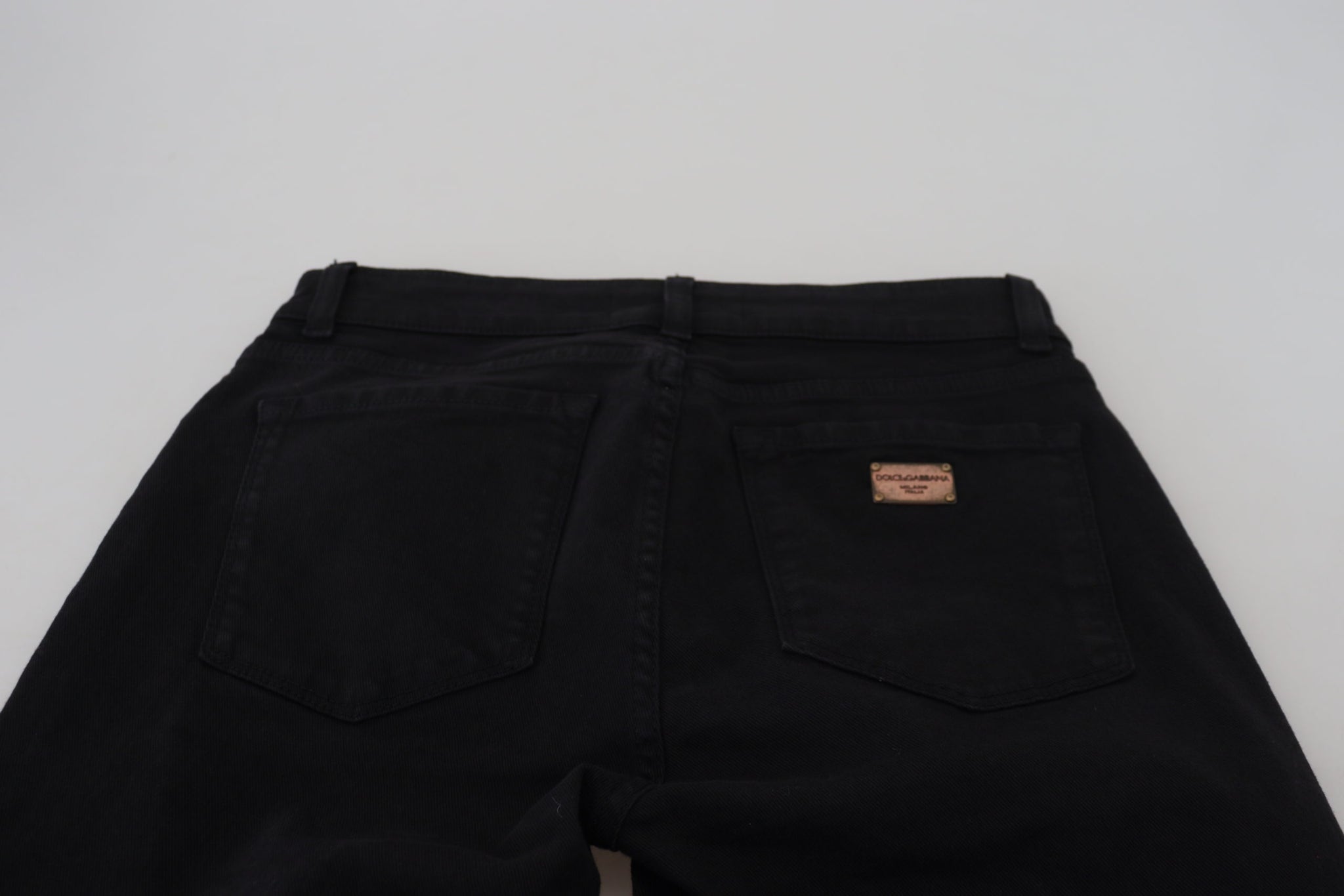 Black Cotton Skinny Mid Waist Denim Jeans