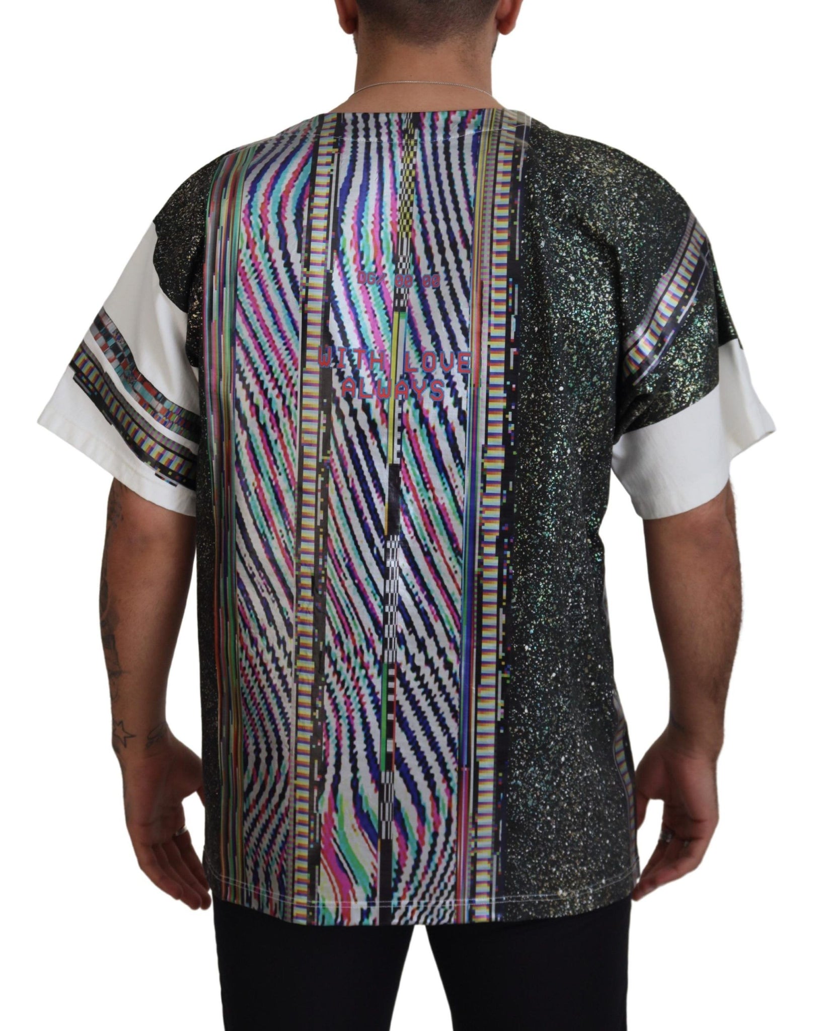 Multicolor Patterned Short Sleeves T-shirt