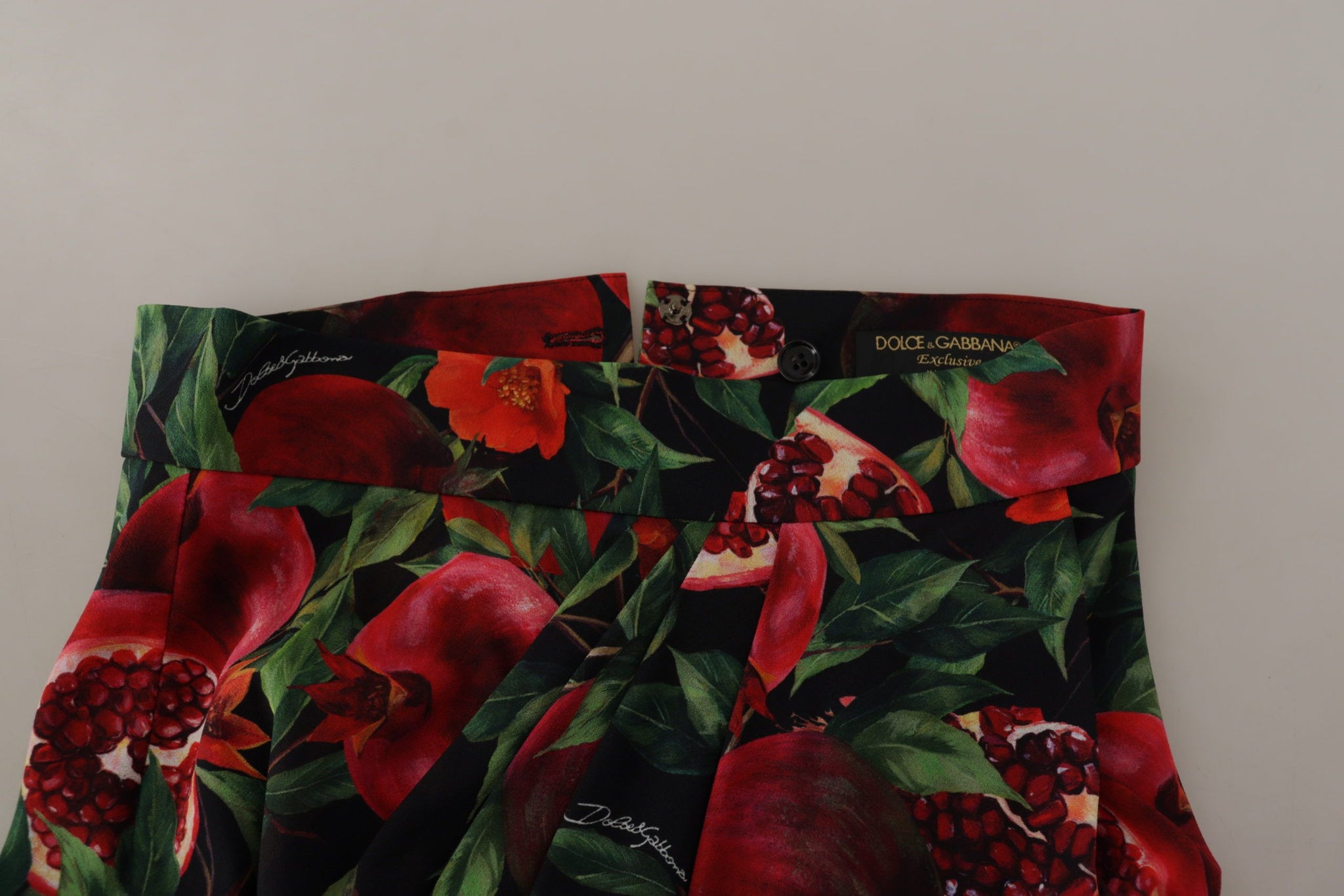 Black Red Fruit Stretch Wrap Skirt