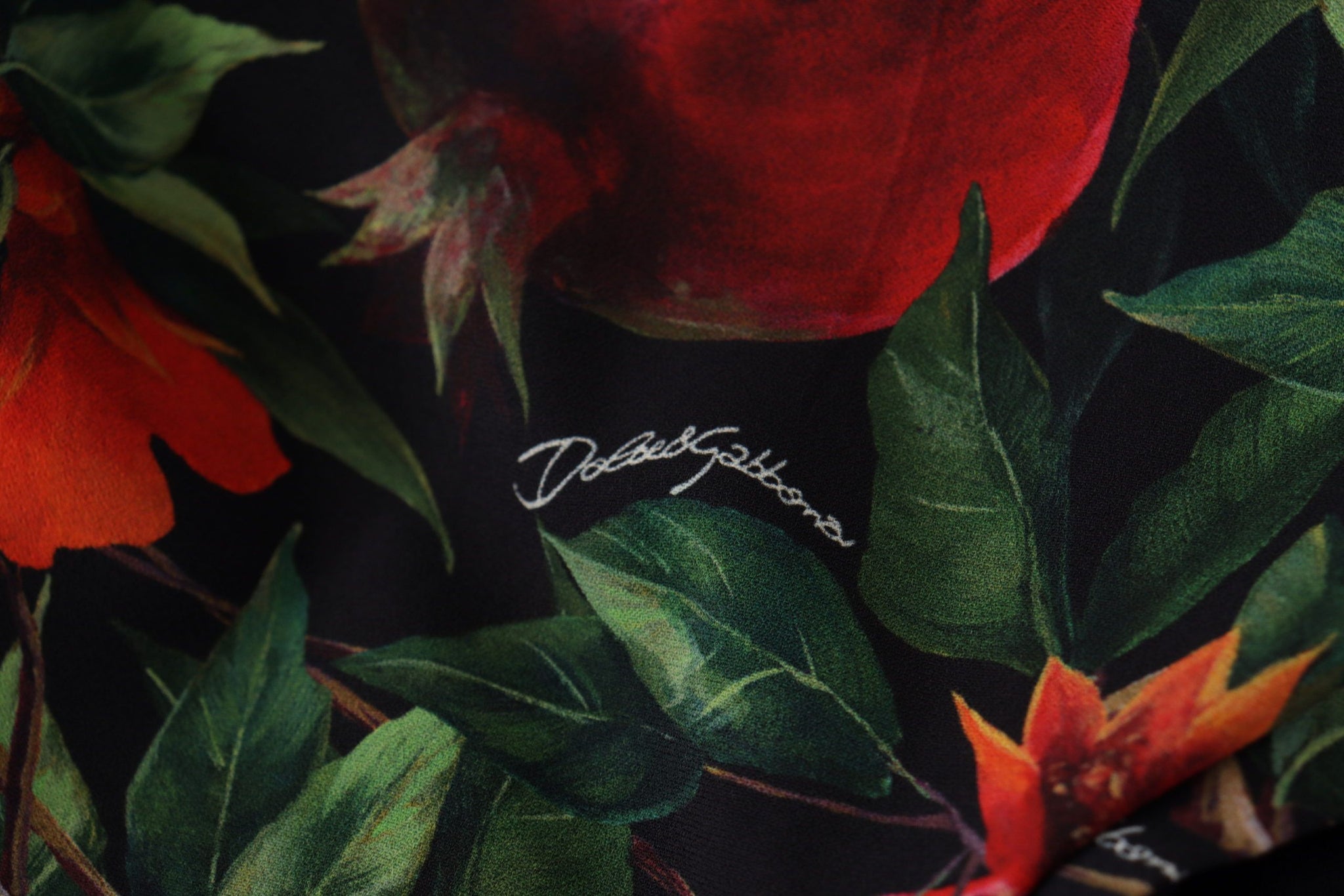 Black Red Fruit Stretch Wrap Skirt