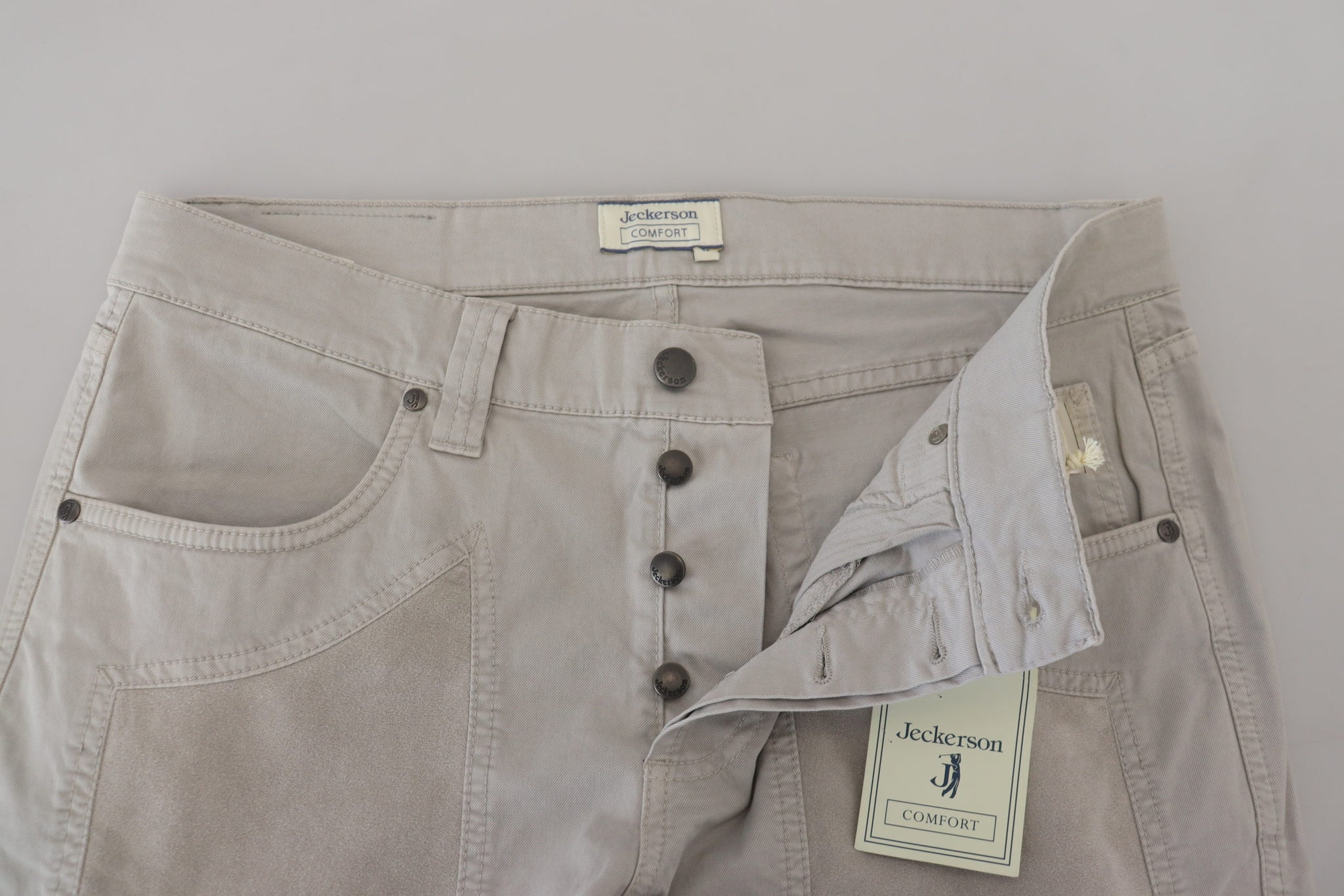 Gray Cotton Tapered Men Casual Pants