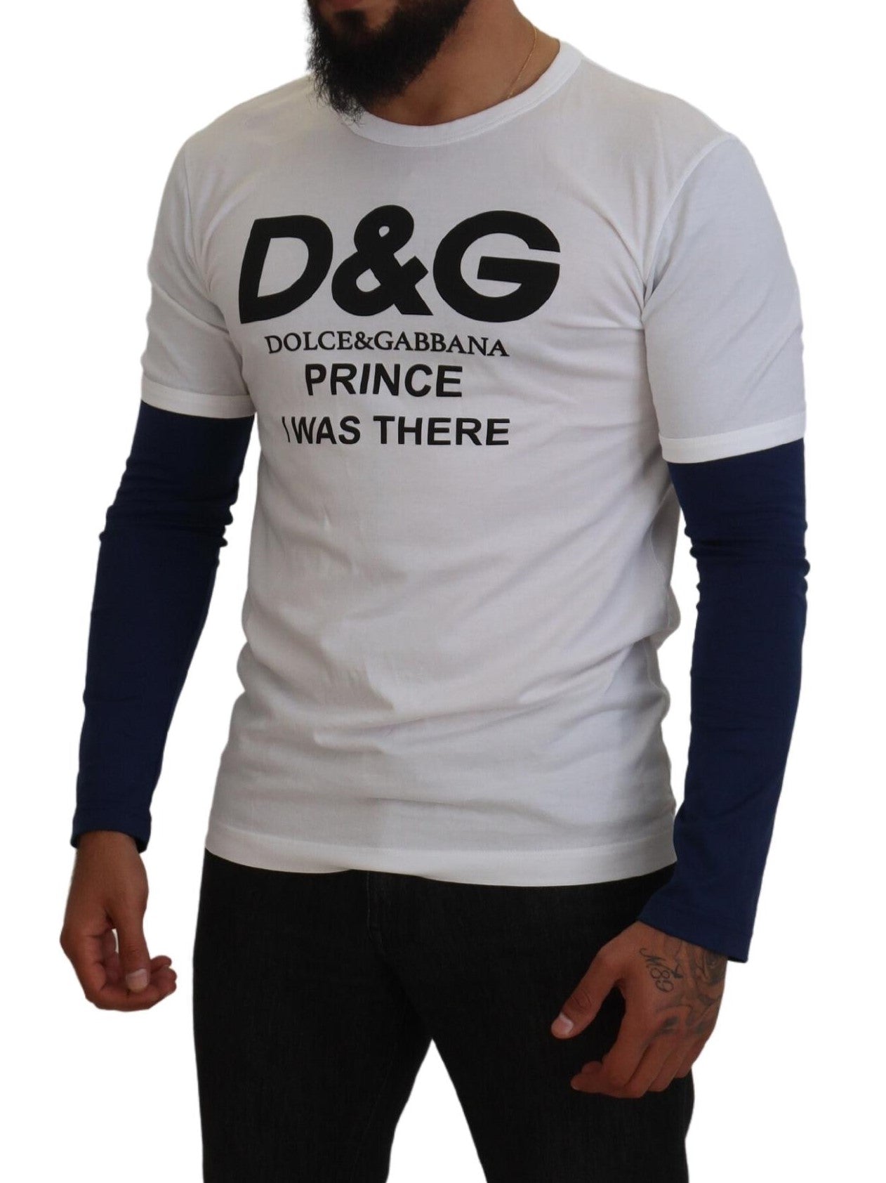 Dolce & Gabbana White DG Prince Crew Neck Pullover Sweater