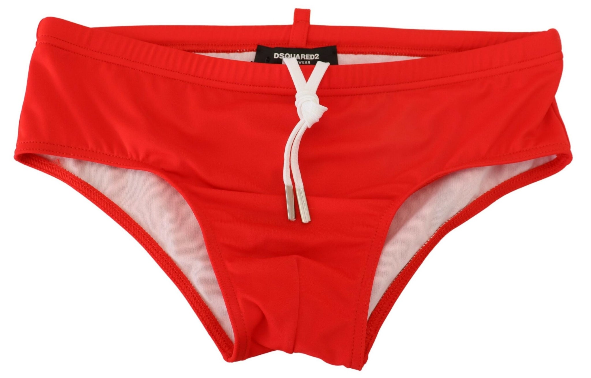 Dsquared² Red Black ICON Print Mens Swim Brief Swimwear