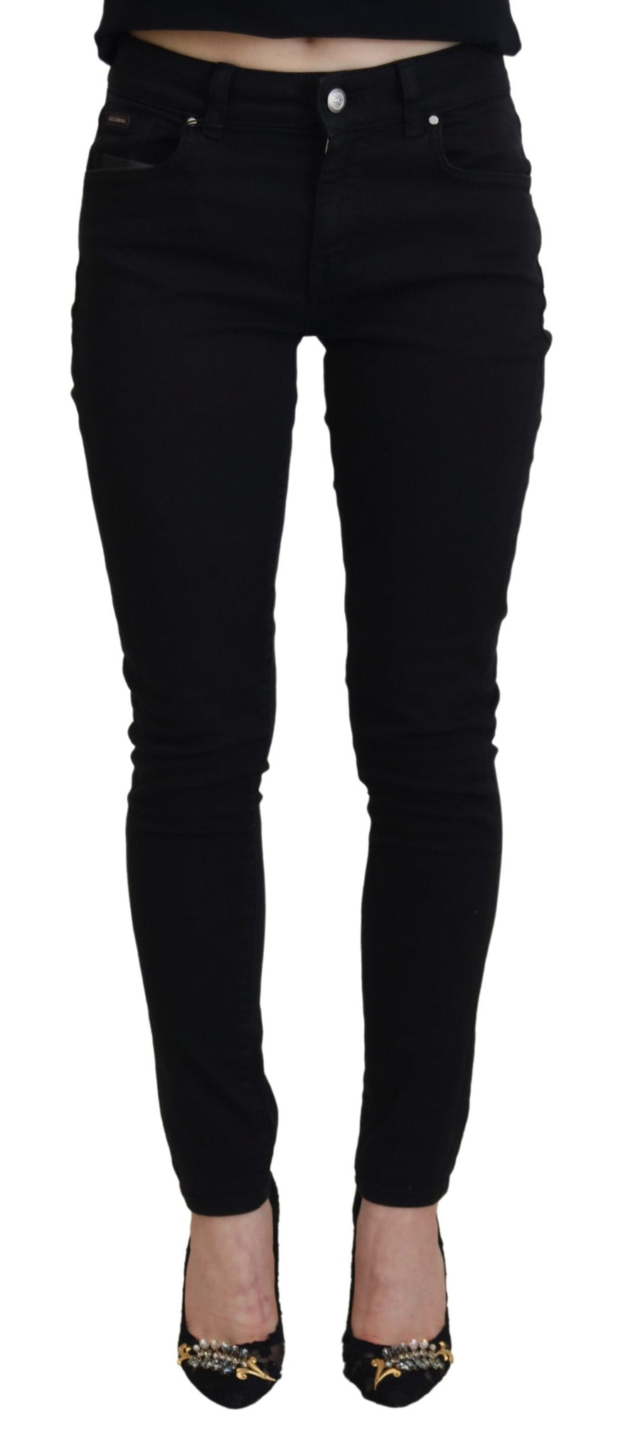 Black Cotton Skinny Women Denim Jeans