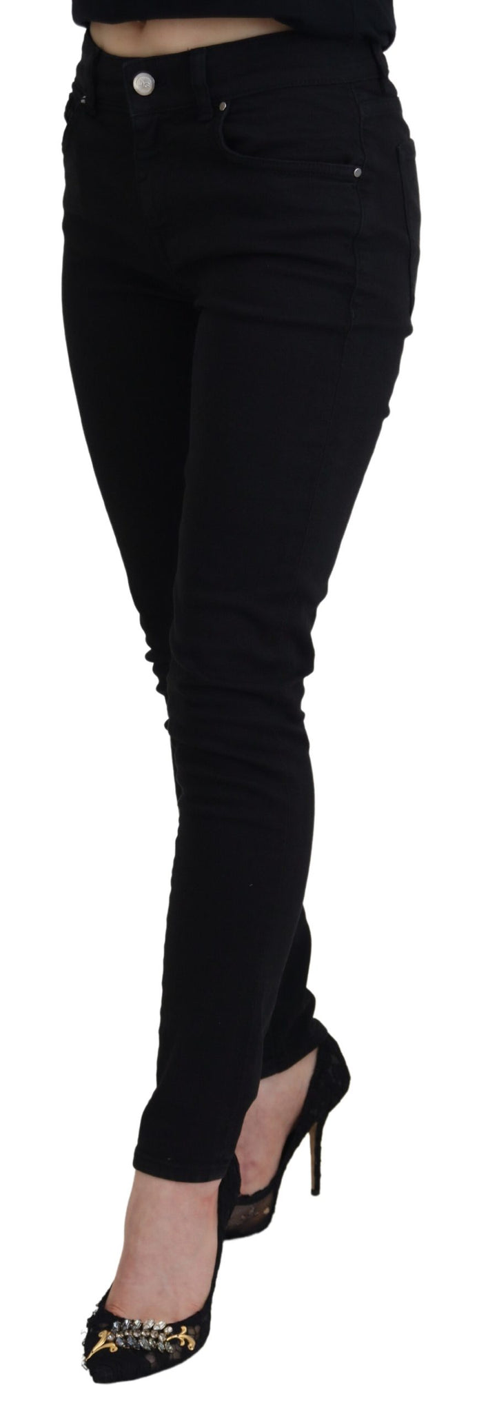 Black Cotton Skinny Women Denim Jeans