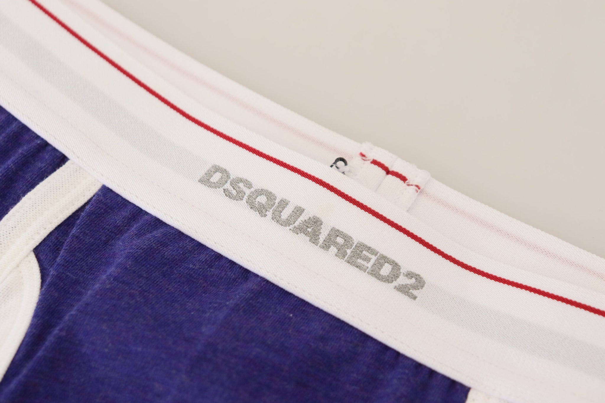 Dsquared² Blue White Logo Cotton Stretch Men Trunk Underwear