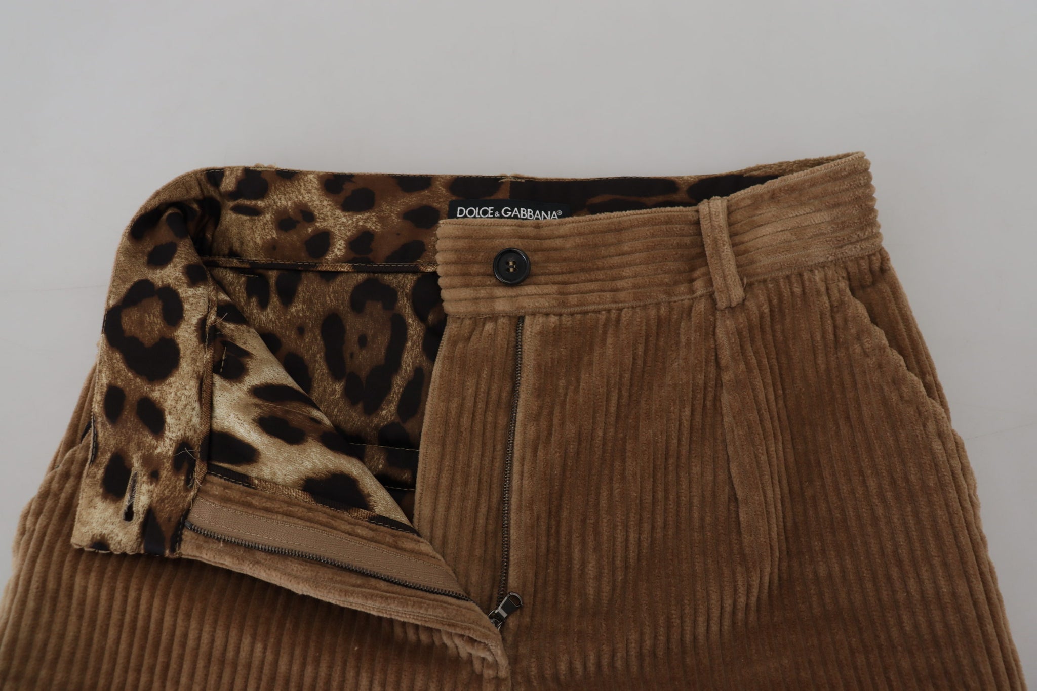 Brown Tapered Corduroy Cotton Pants