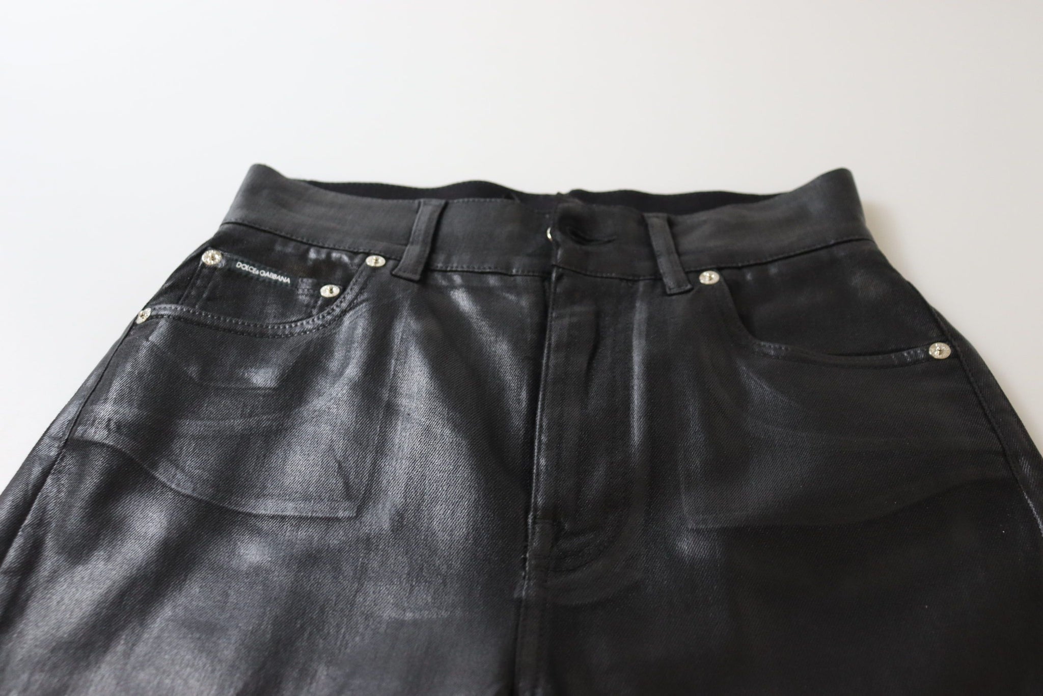 Black Washed High Waist Skinny Denim Pants