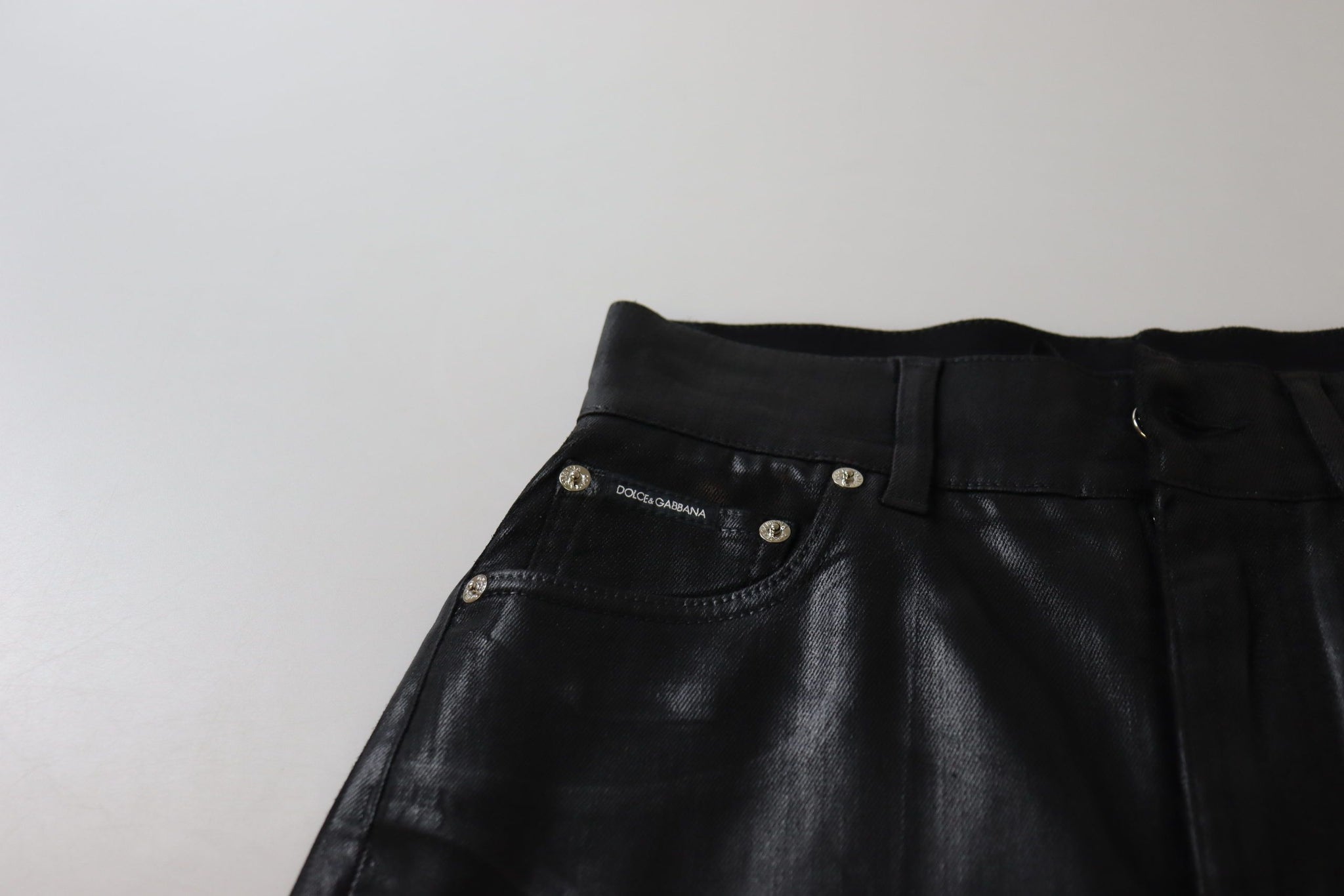 Black Washed High Waist Skinny Denim Pants