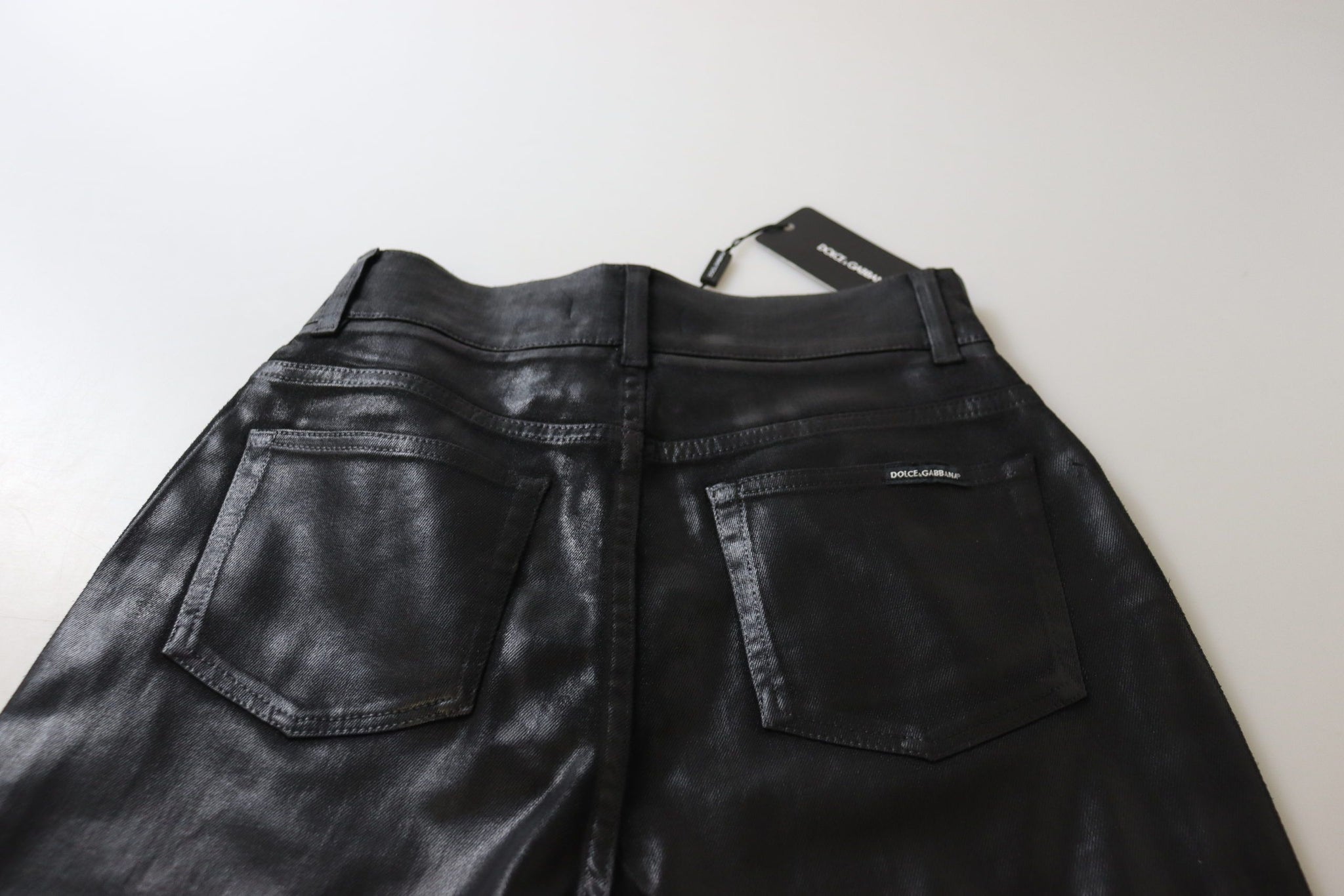 Black Washed High Waist Skinny Denim Pants