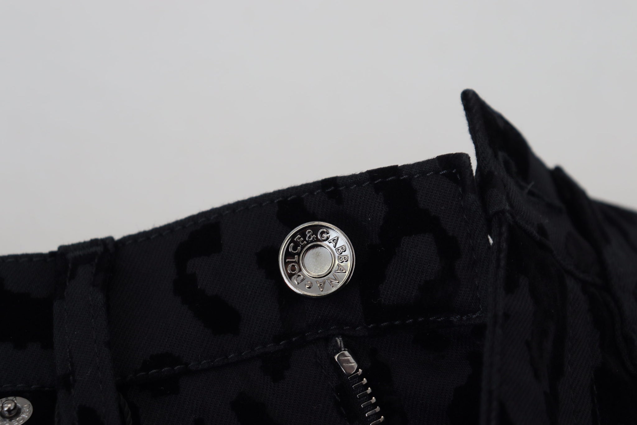 Black Leopard Skinny Denim Jeans
