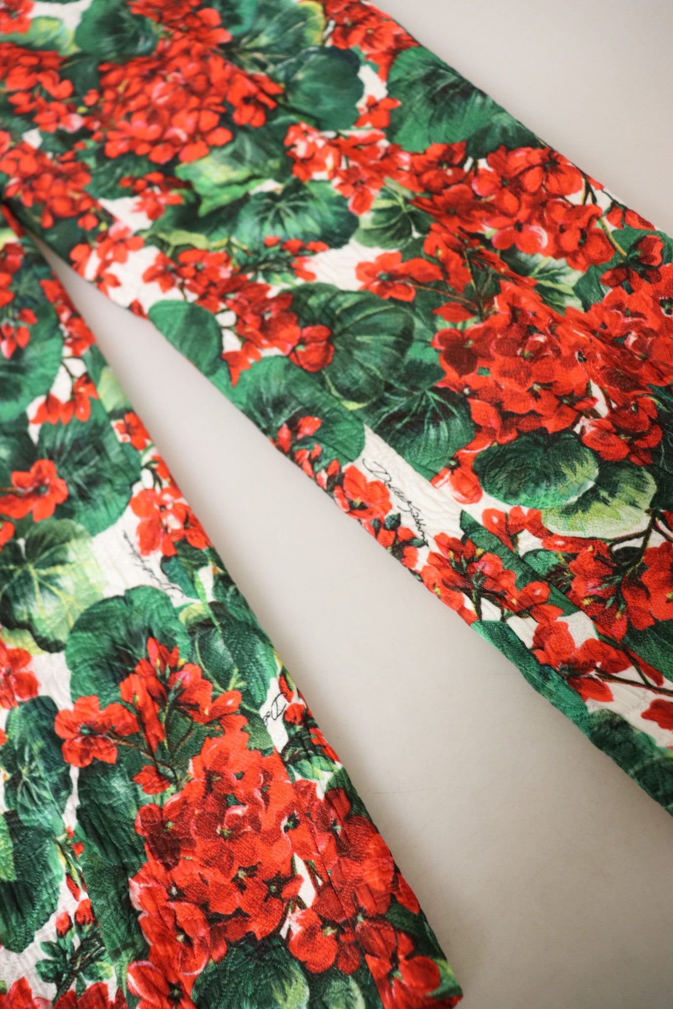 Multicolor Pants Floral Print Mid Waist Cropped Trouser Pant