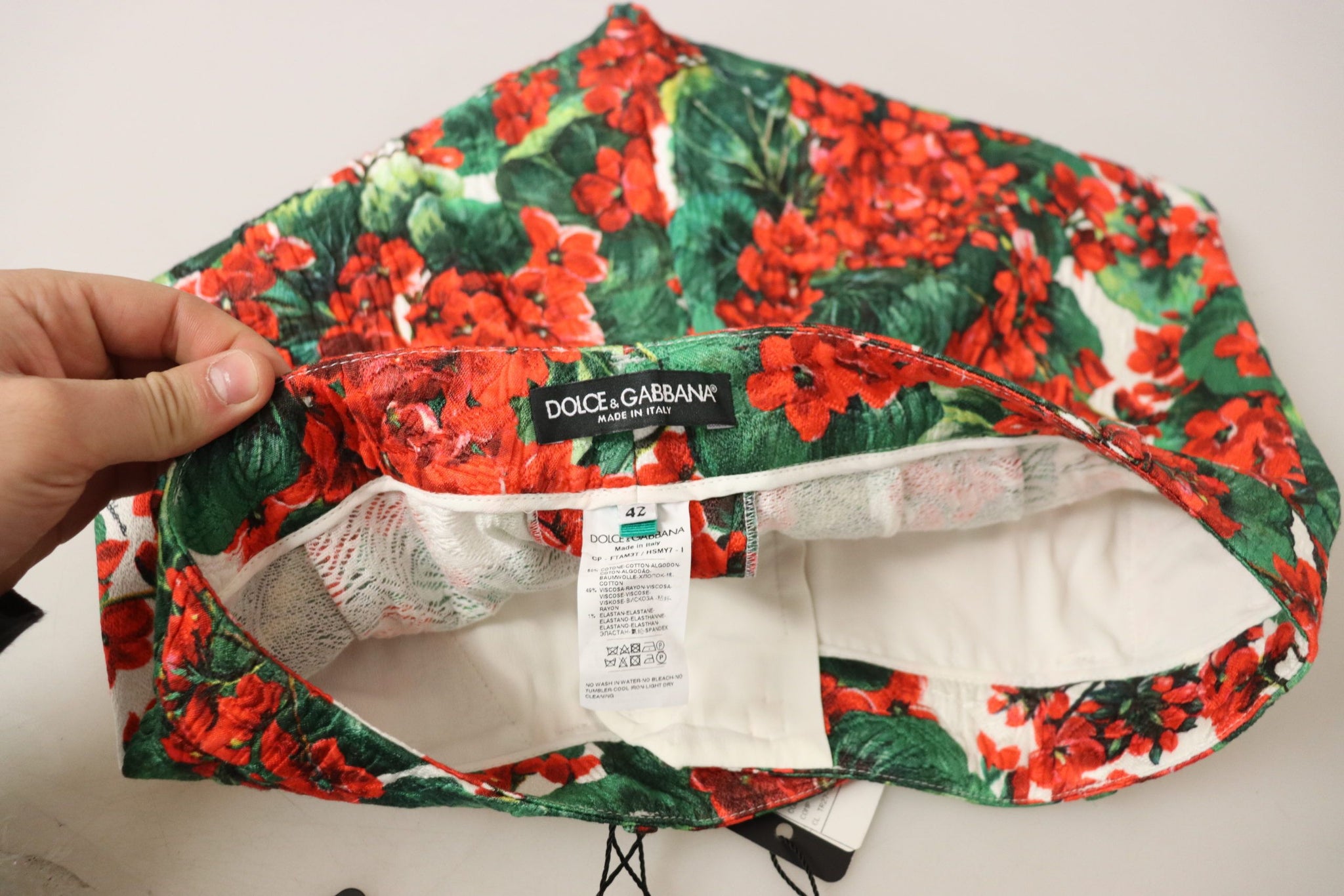Multicolor Pants Floral Print Mid Waist Cropped Trouser Pant