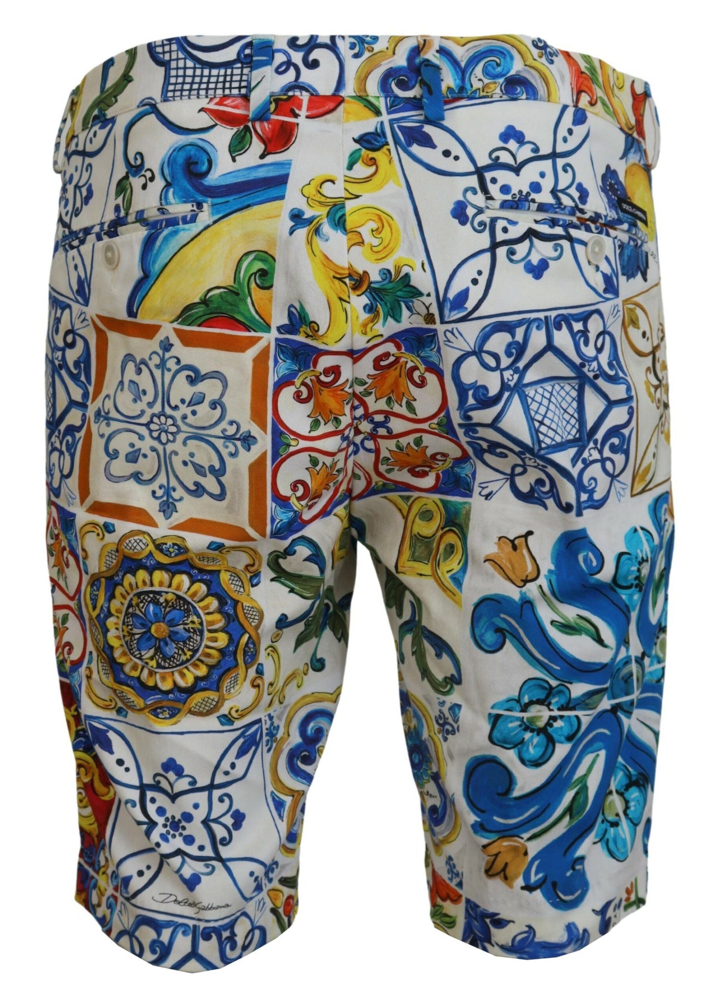 Dolce & Gabbana Majolica Print Cotton Chinos Shorts