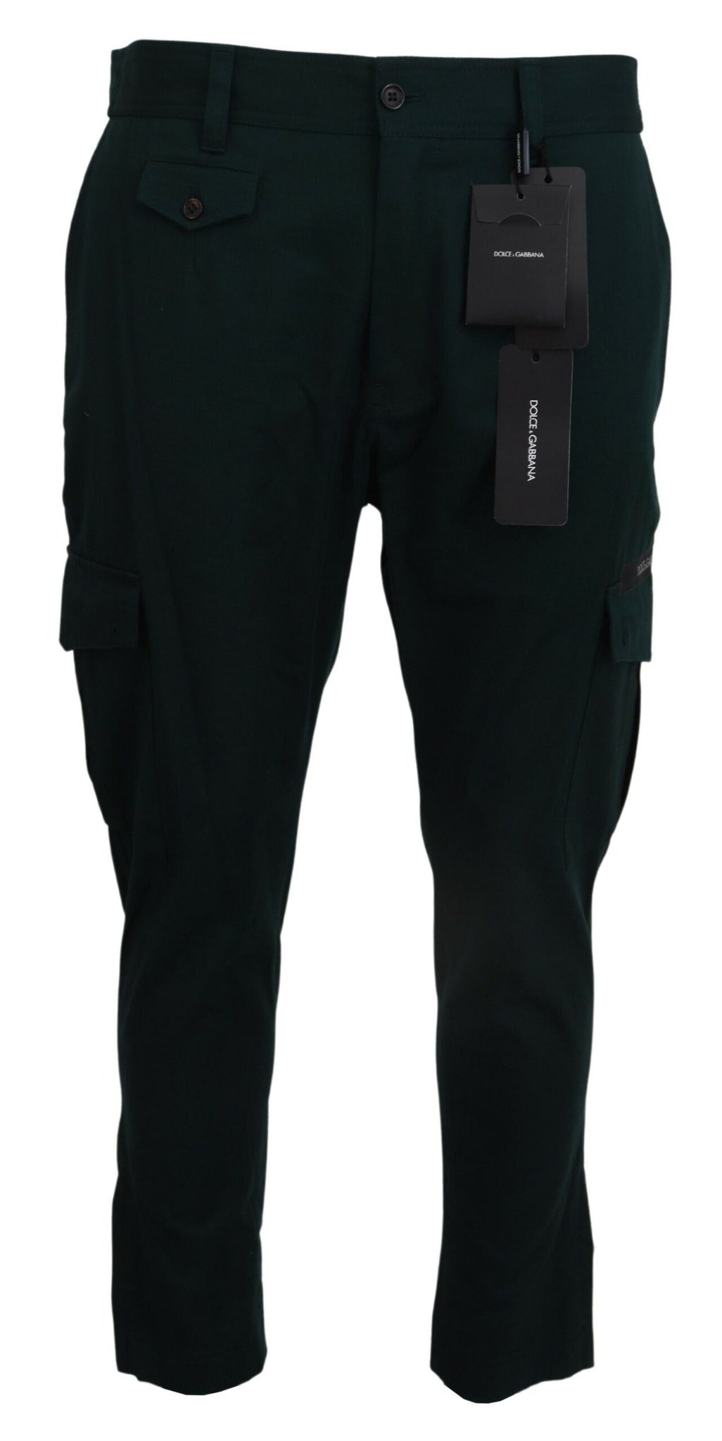 Dolce & Gabbana Green Cargo Cotton Stretch Jeans Pant