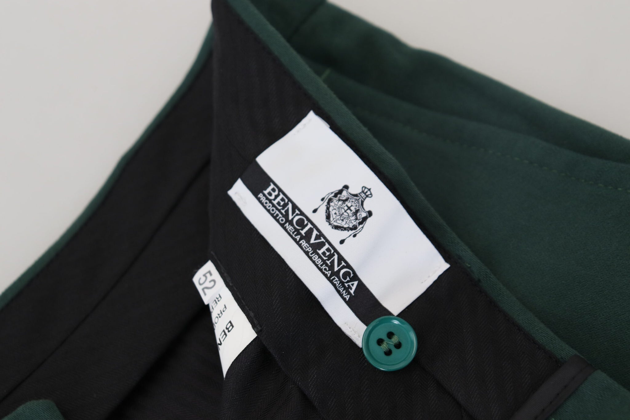 Dark Green Cotton Skinny Men Pants