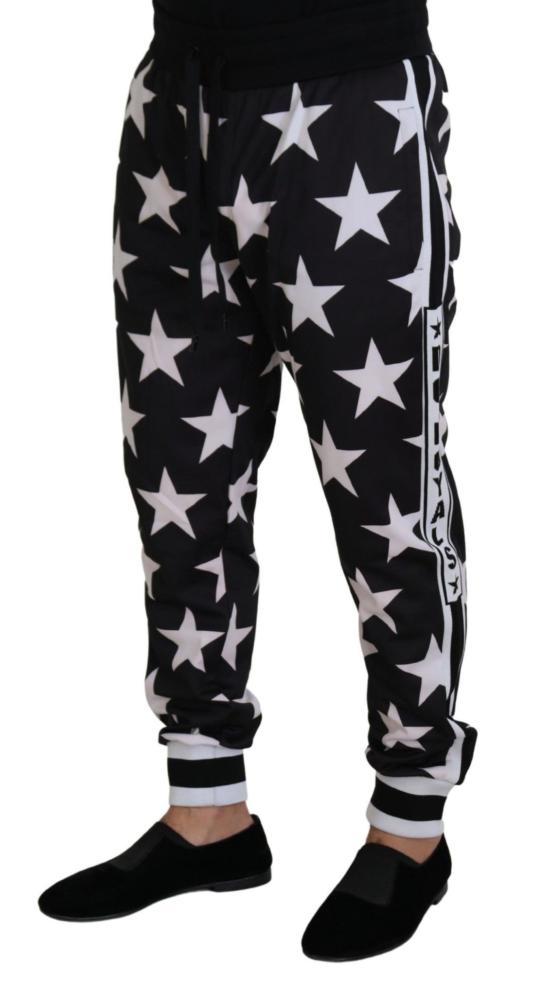 Black White Star Print DG Royals Pants