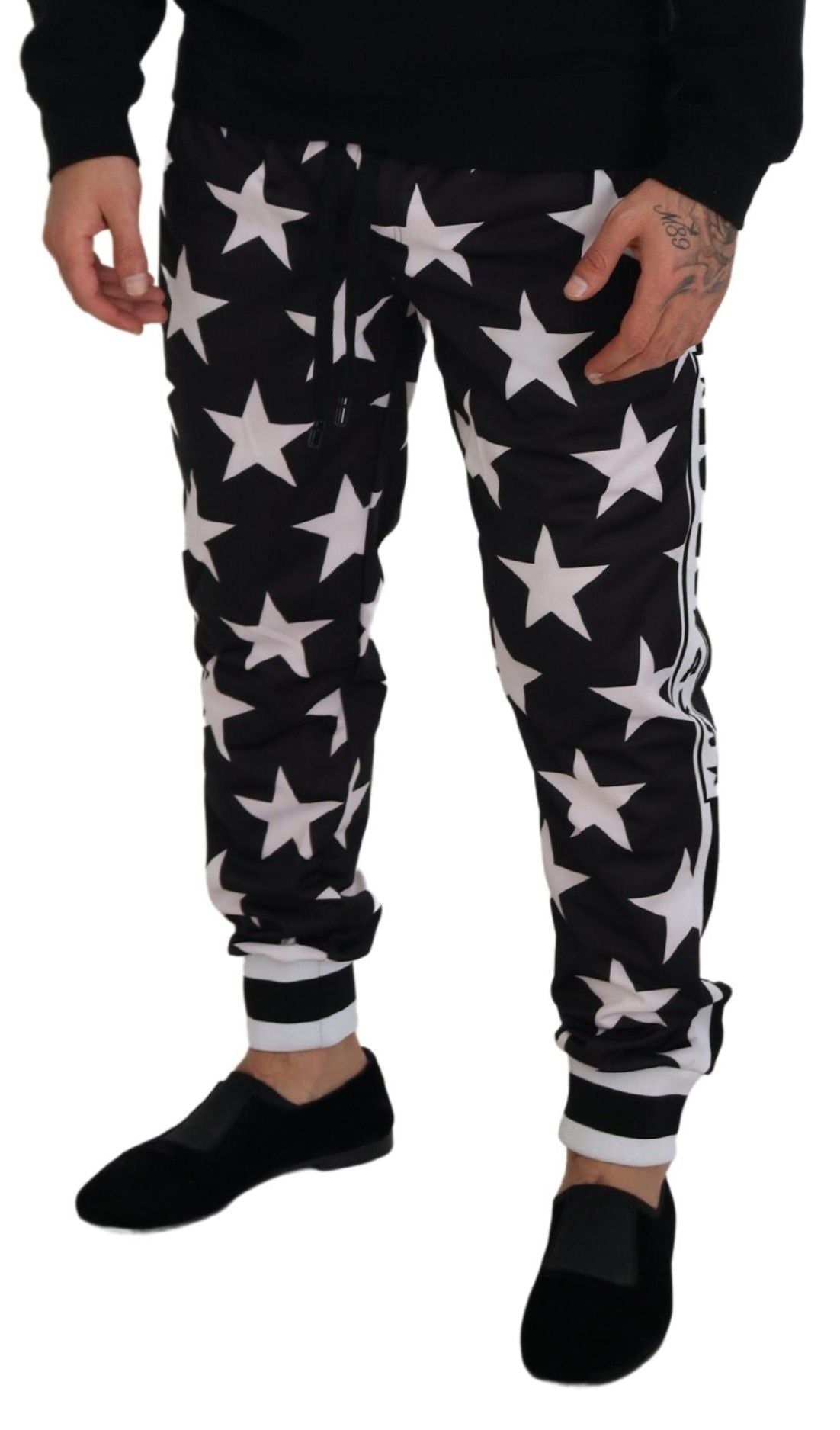 Black White Star Print DG Royals Pants