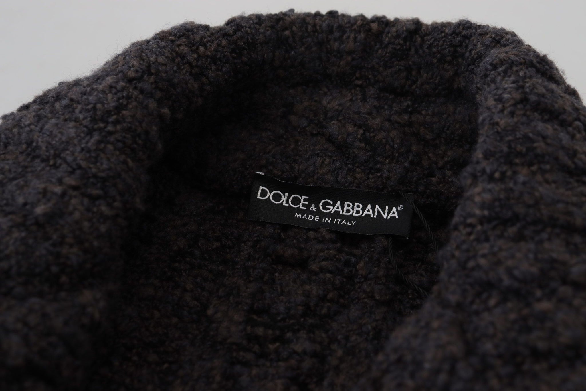 Black Wool Knit Double Breasted Coat Jacket