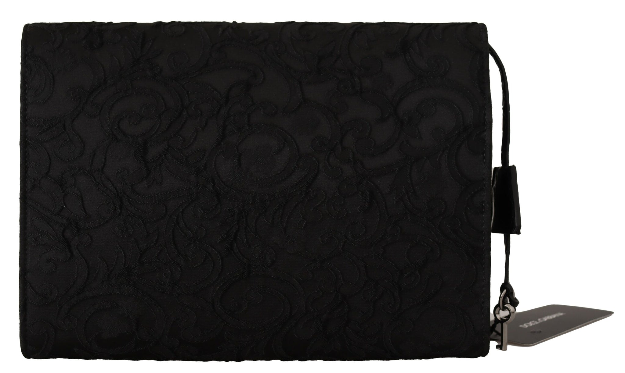 Dolce & Gabbana Black Jacquard Leather Document Briefcase Bag