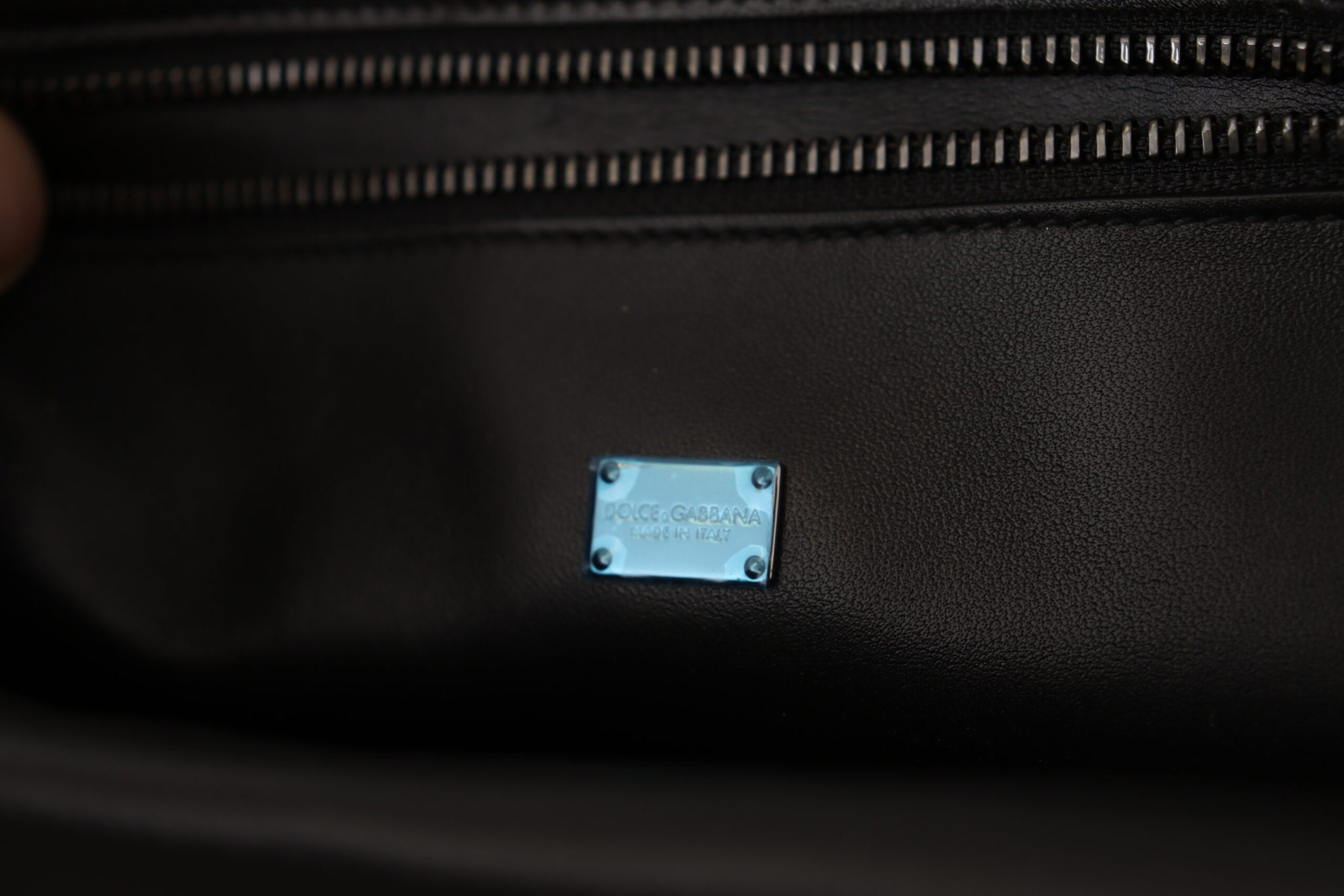 Dolce & Gabbana Black Jacquard Leather Document Briefcase Bag