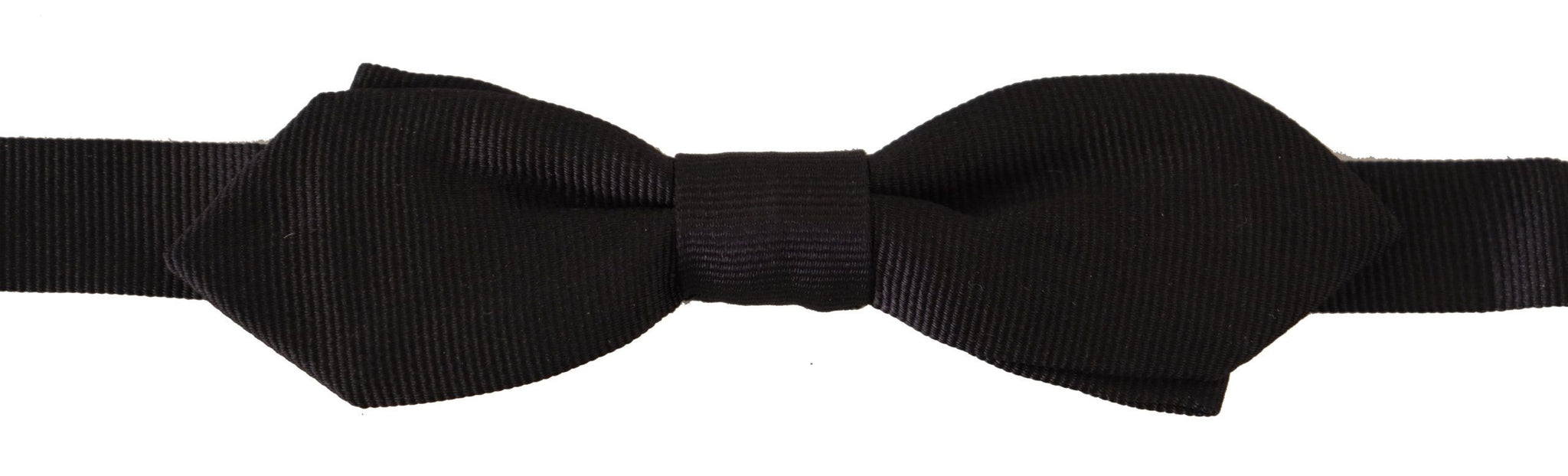 Black Solid 100% Silk Adjustable Neck Papillon Tie