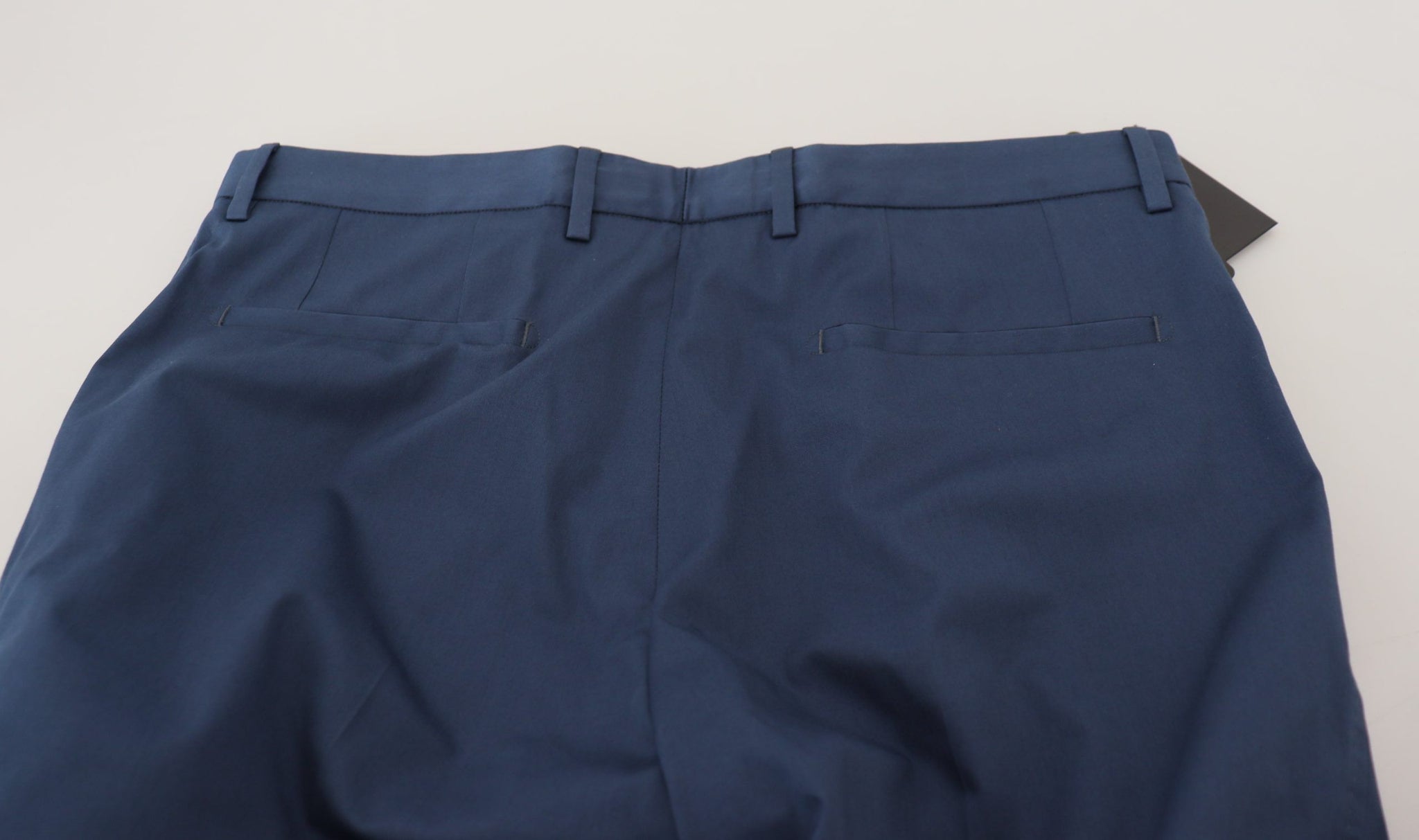 Blue Stretch Cotton Slim Trousers Chinos Pants