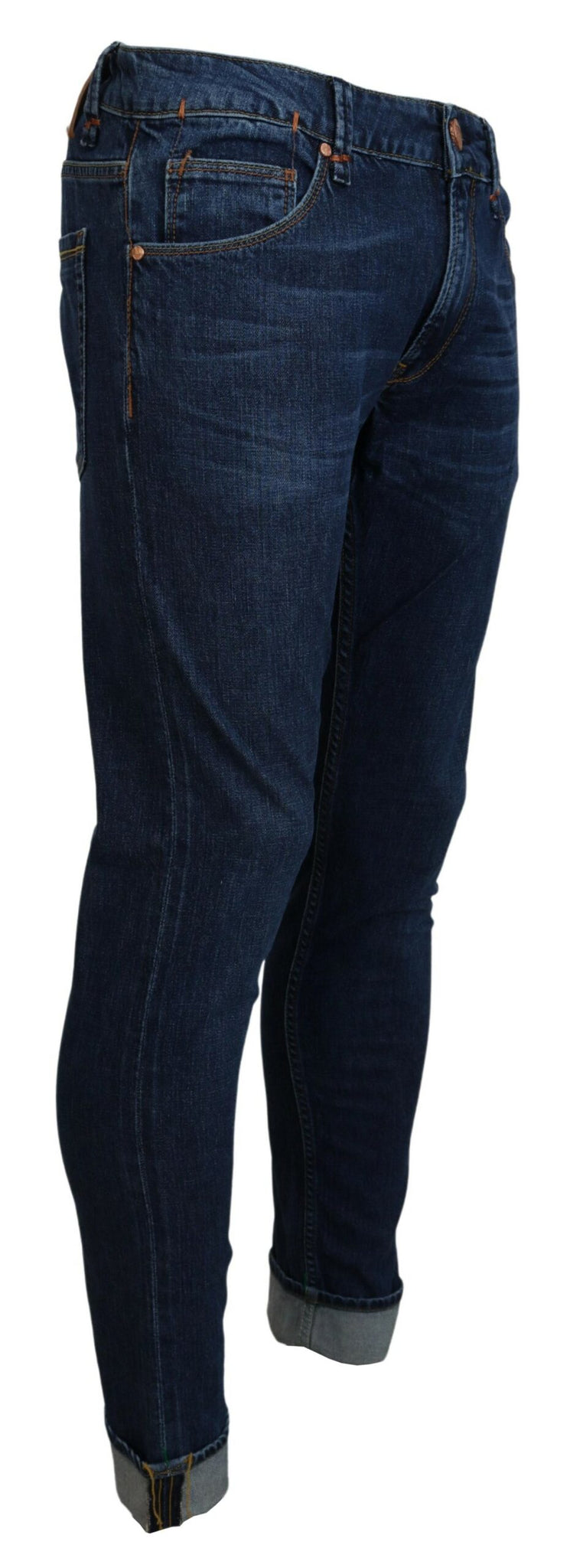 Acht Blue Cotton Tapered Slim Fit Men Casual Denim Jeans