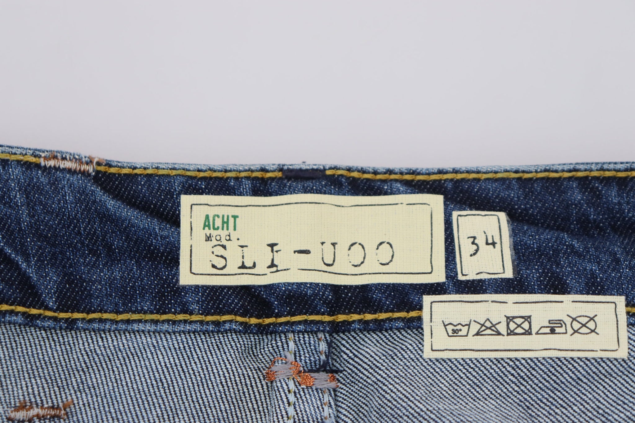 Acht Blue Cotton Tapered Slim Fit Men Casual Denim Jeans