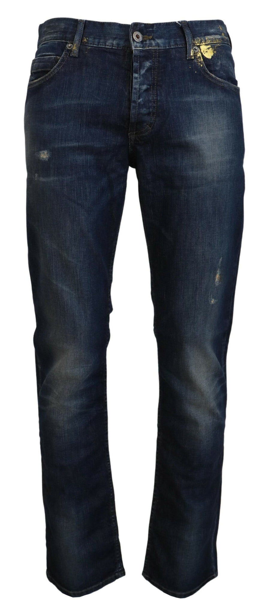 Exte Blue Washed Cotton Straight Fit Men Casual Denim Jeans