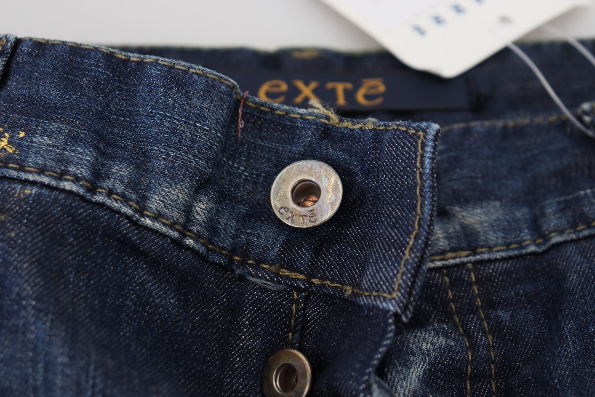 Exte Blue Washed Cotton Straight Fit Men Casual Denim Jeans