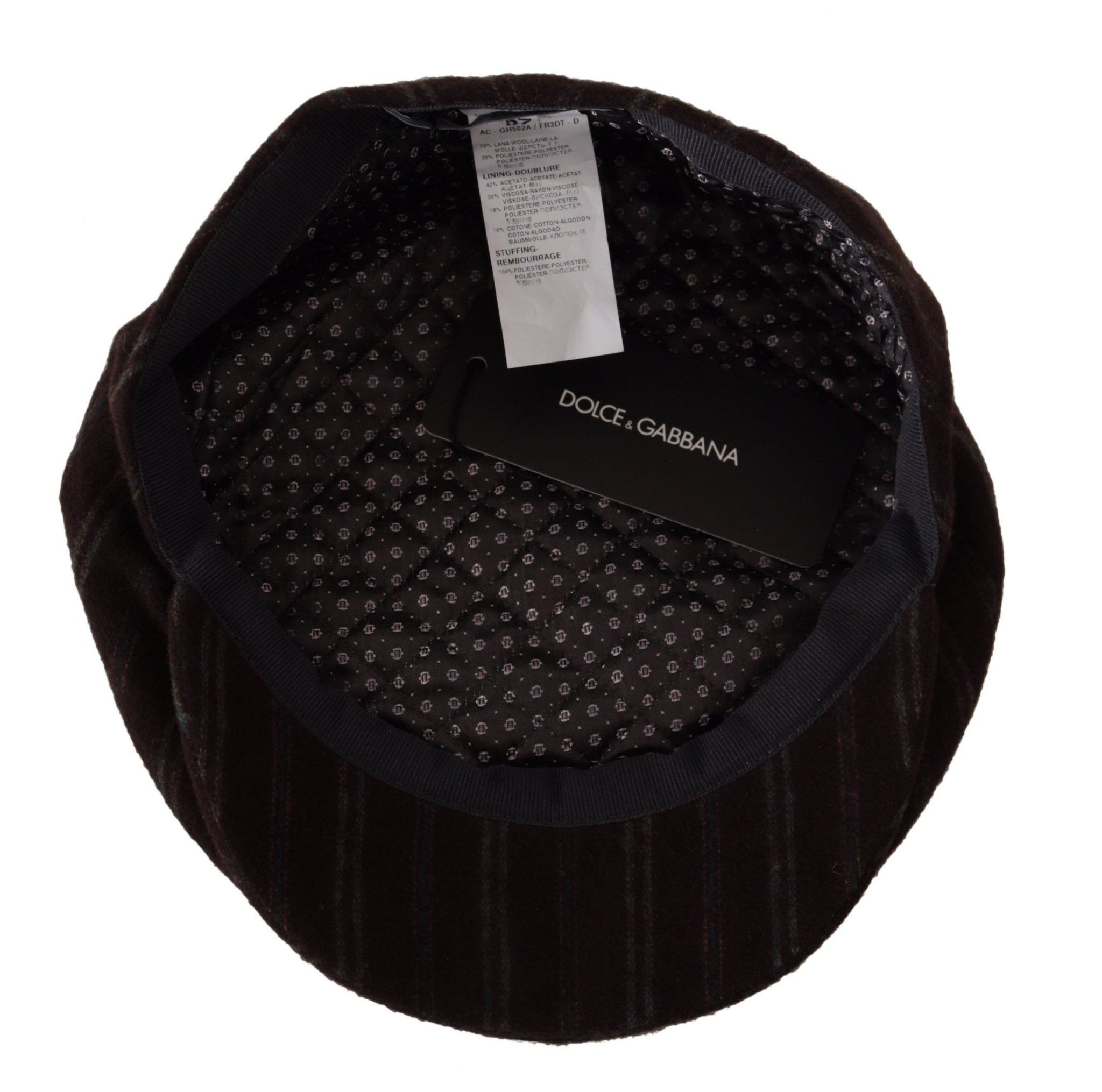 Brown Stripes Newsboy Men Capello Wool Hat