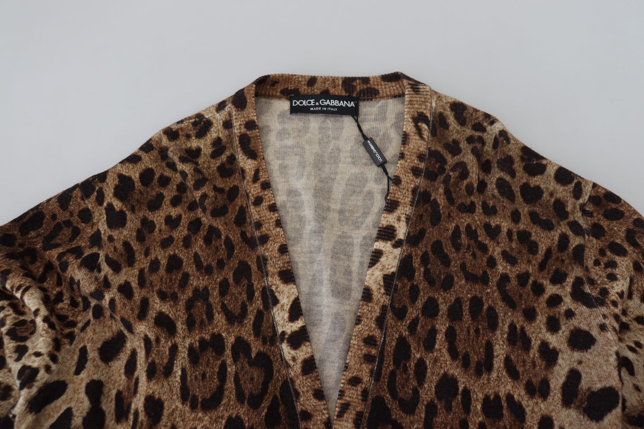 Brown Leopard Wool Robe Cardigan Sweater