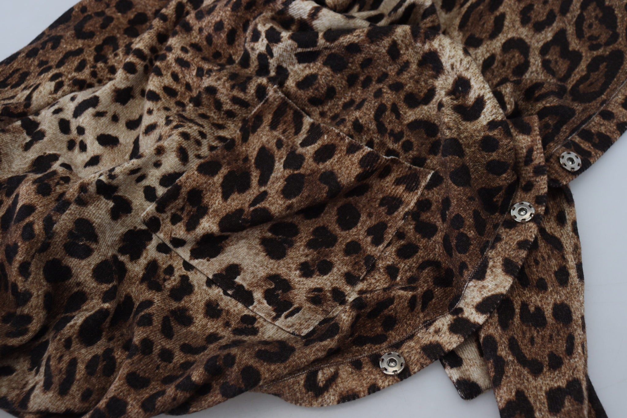 Brown Leopard Wool Robe Cardigan Sweater