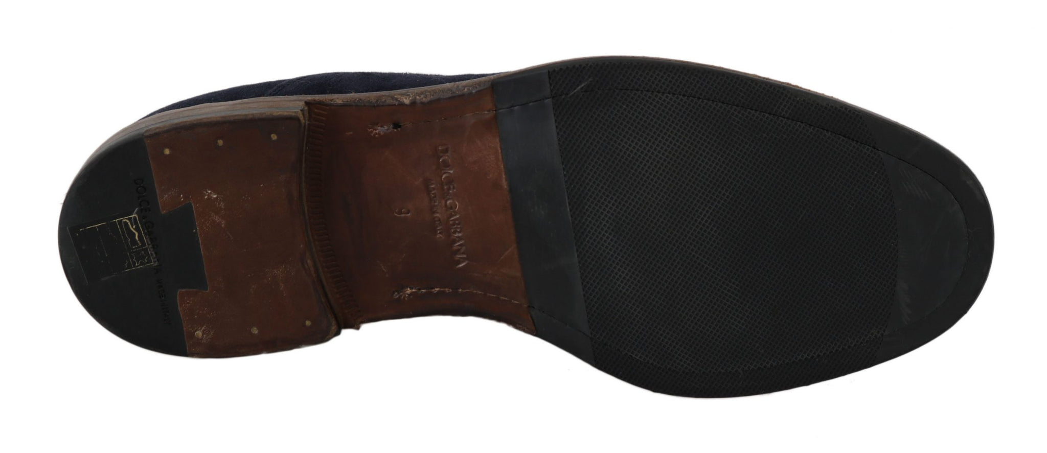 Blue Leather Marsala Derby Goatskin Shoes