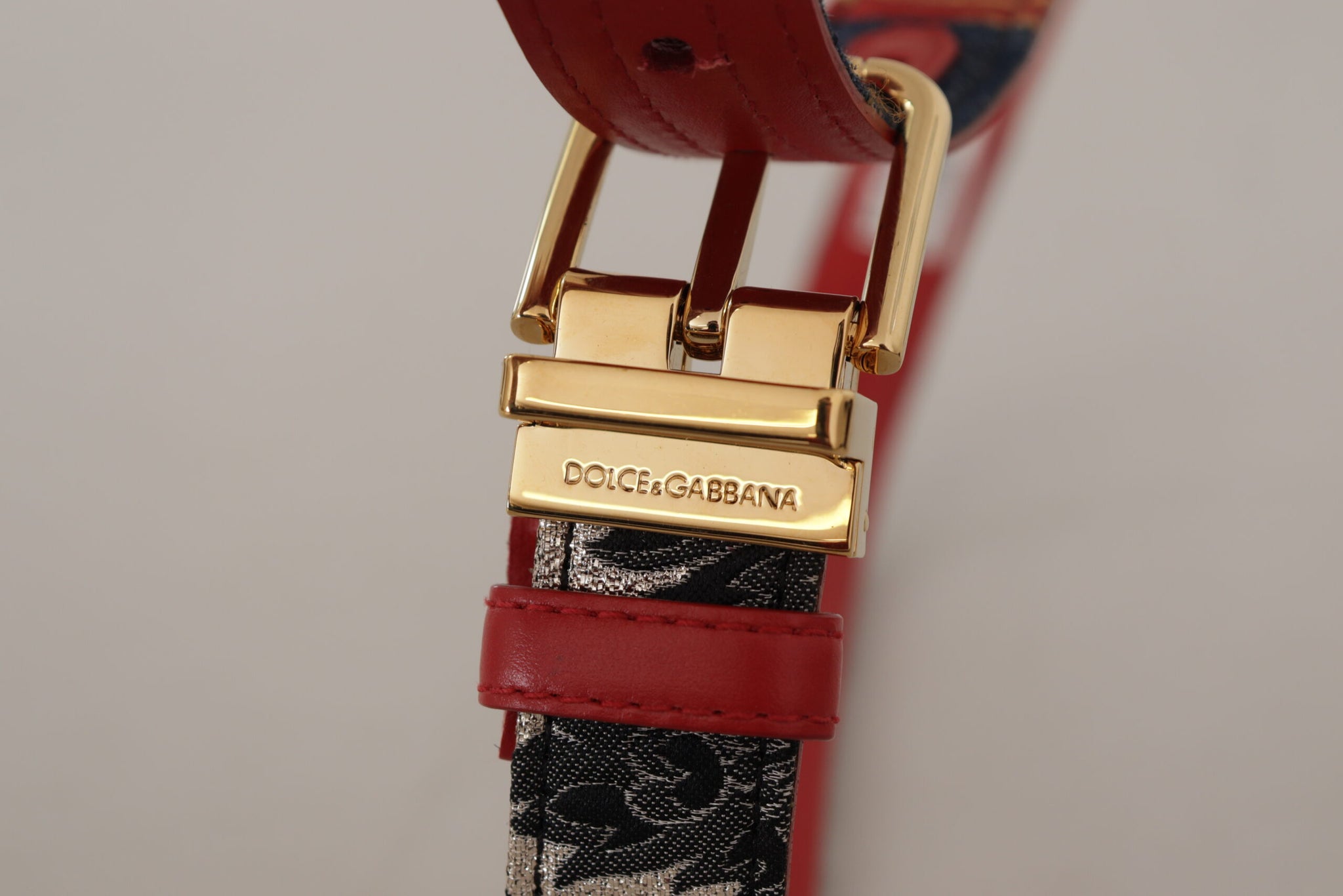 Multicolor Majolica Patchwork Gold Metal Buckle Belt