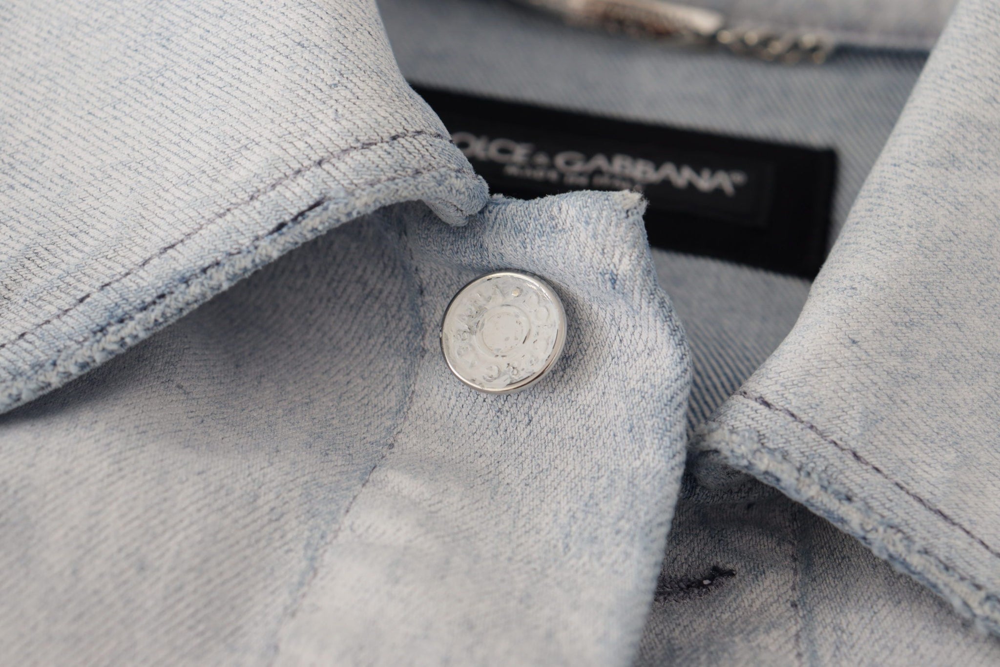 Light Blue Cotton Stretch Denim Men Jacket