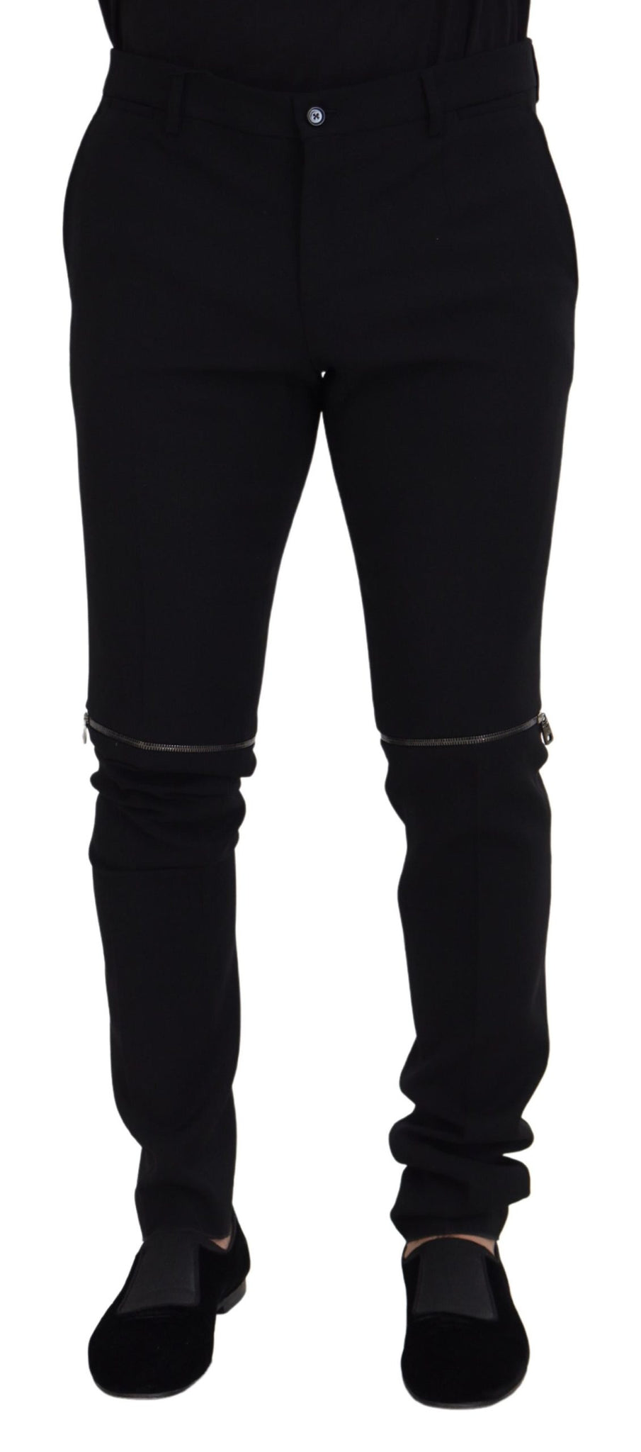Black Wool Convertible Men Pants
