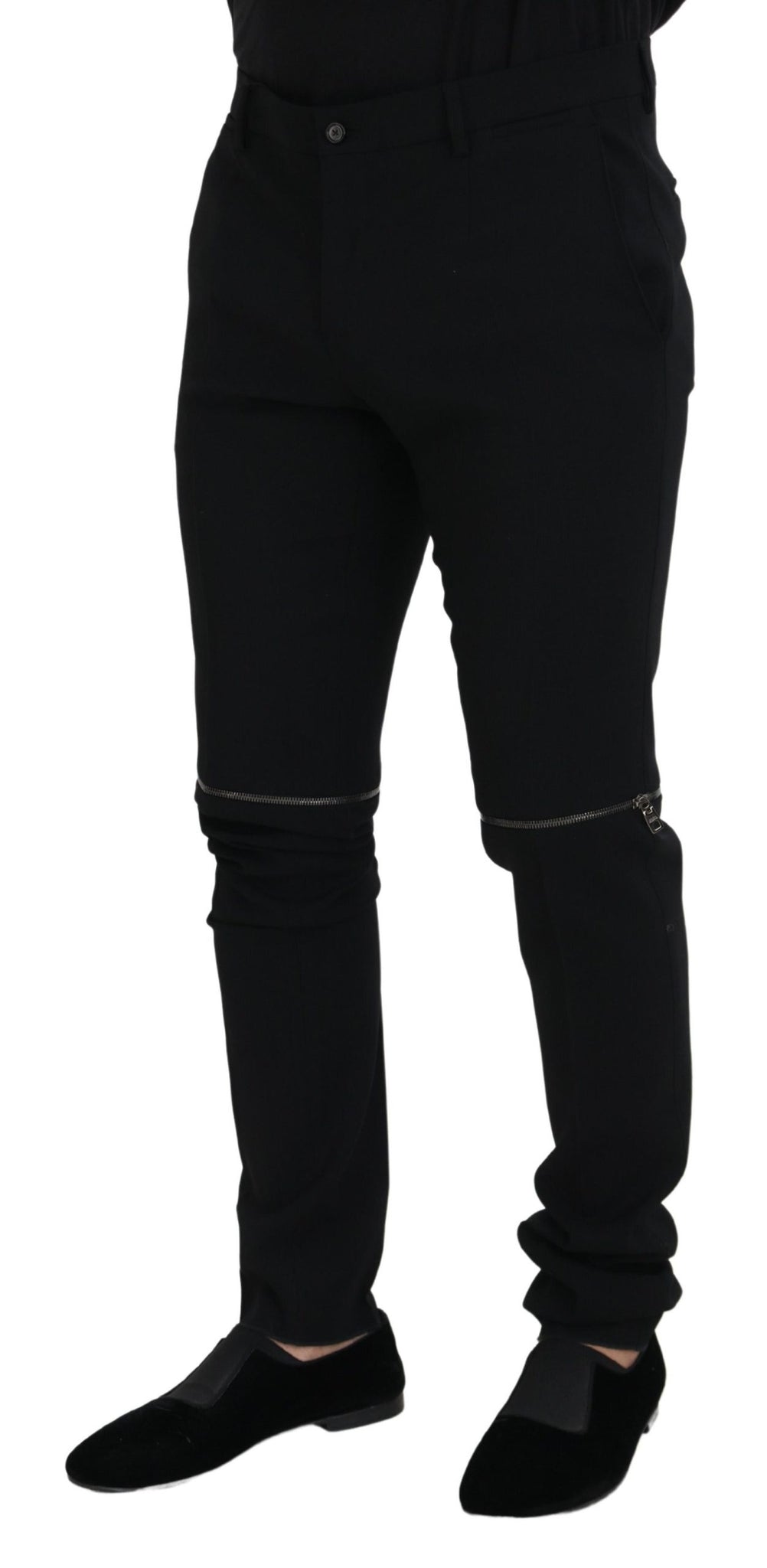 Black Wool Convertible Men Pants