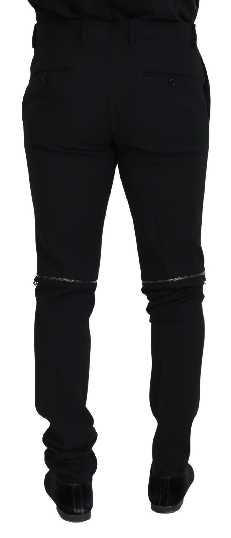 Black Wool Convertible Men Pants