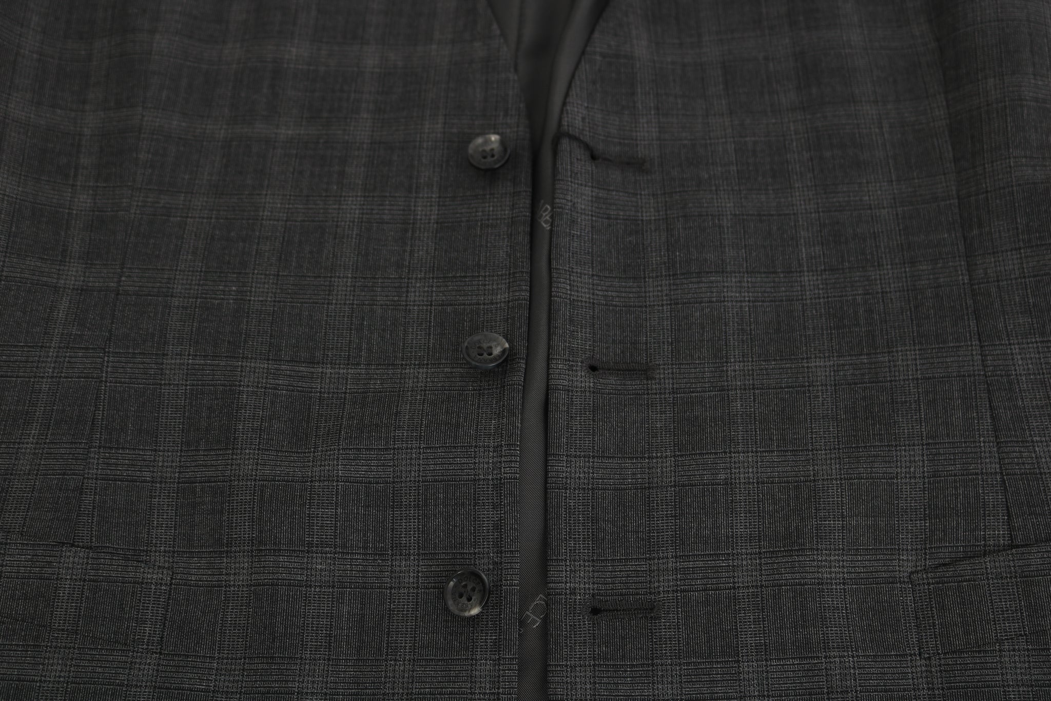 Gray Wool STAFF Checkered Stretch Vest