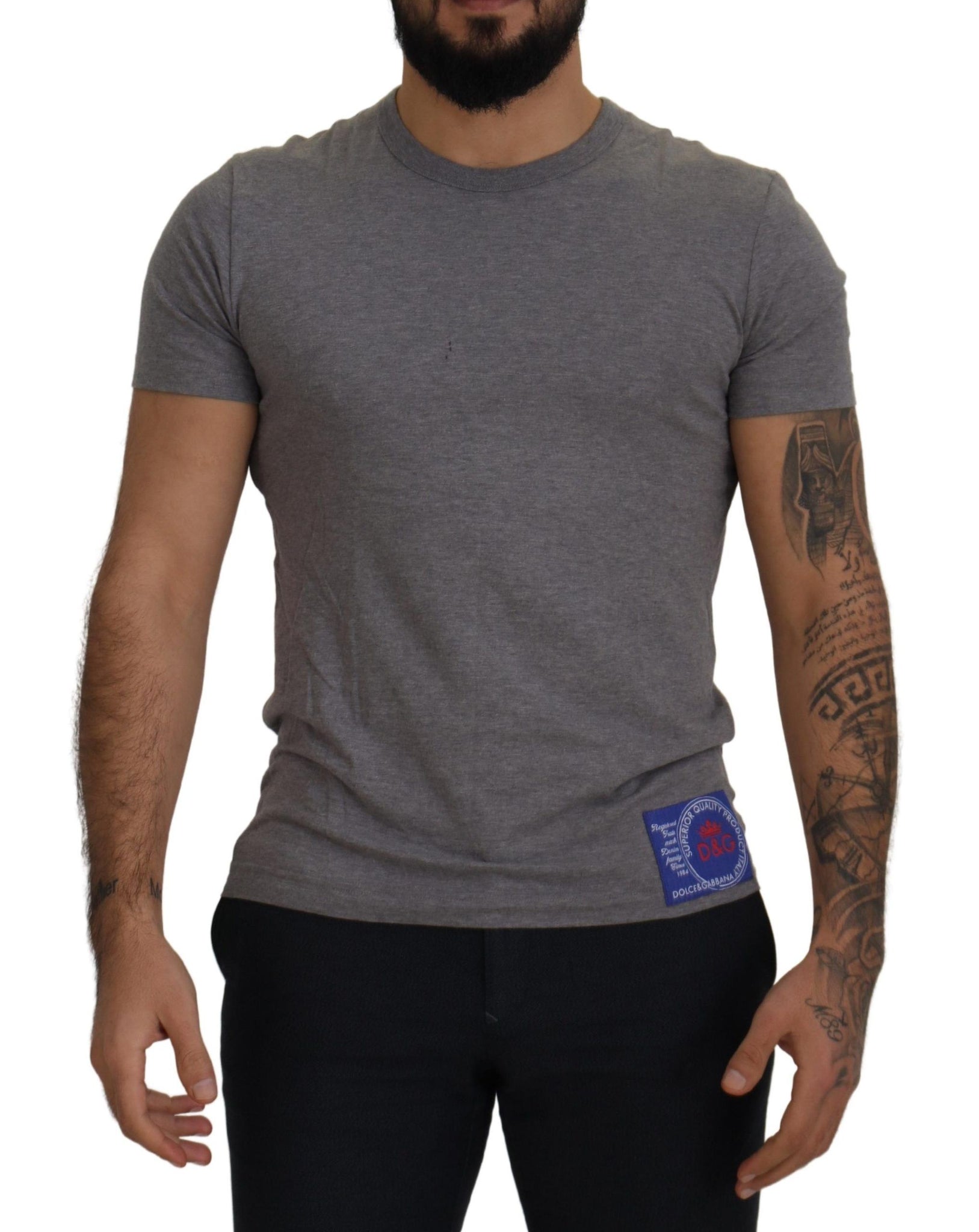 Grey DG Logo Patch Short Sleeve T-shirt